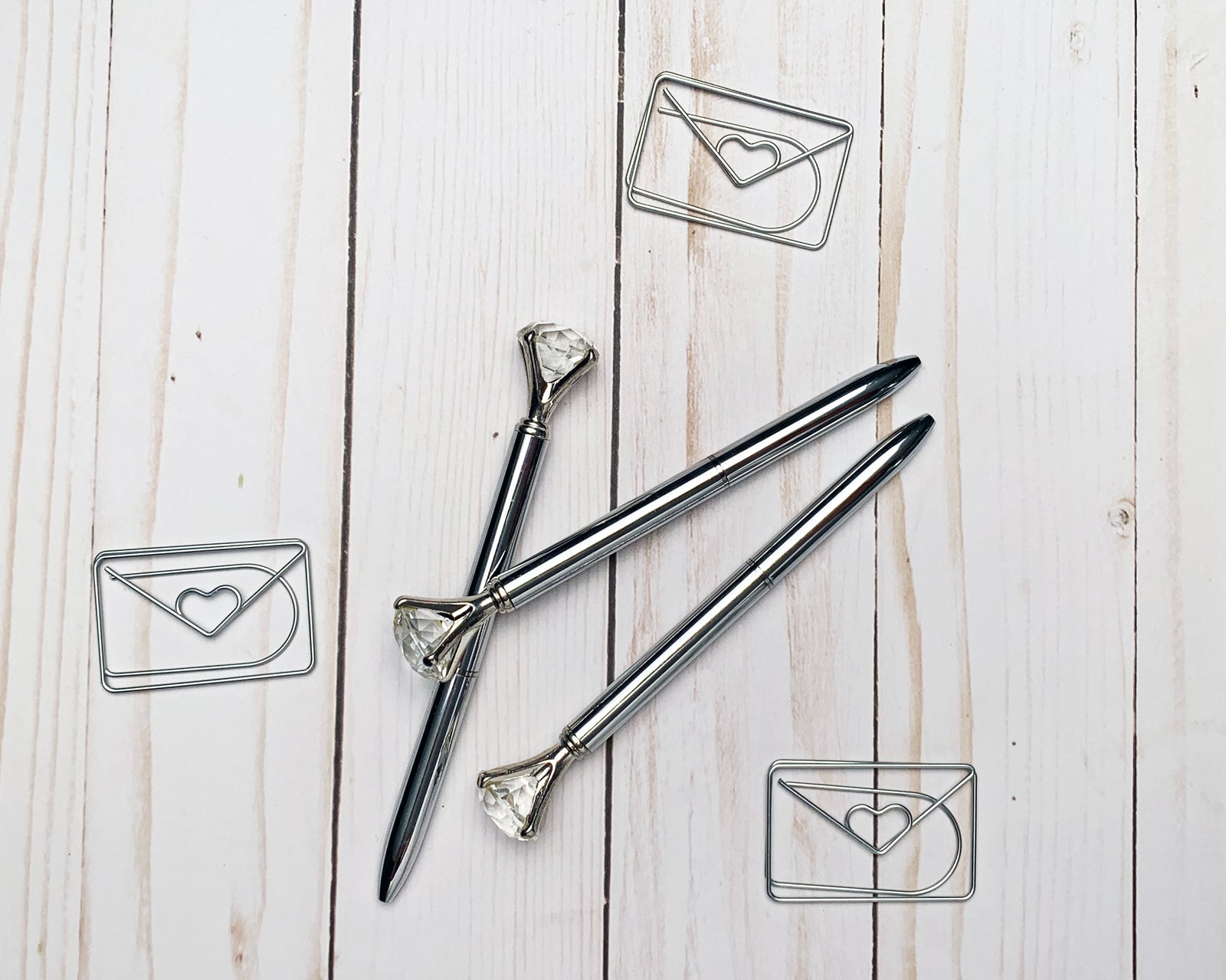 Diamond Top Silver Ballpoint Pen