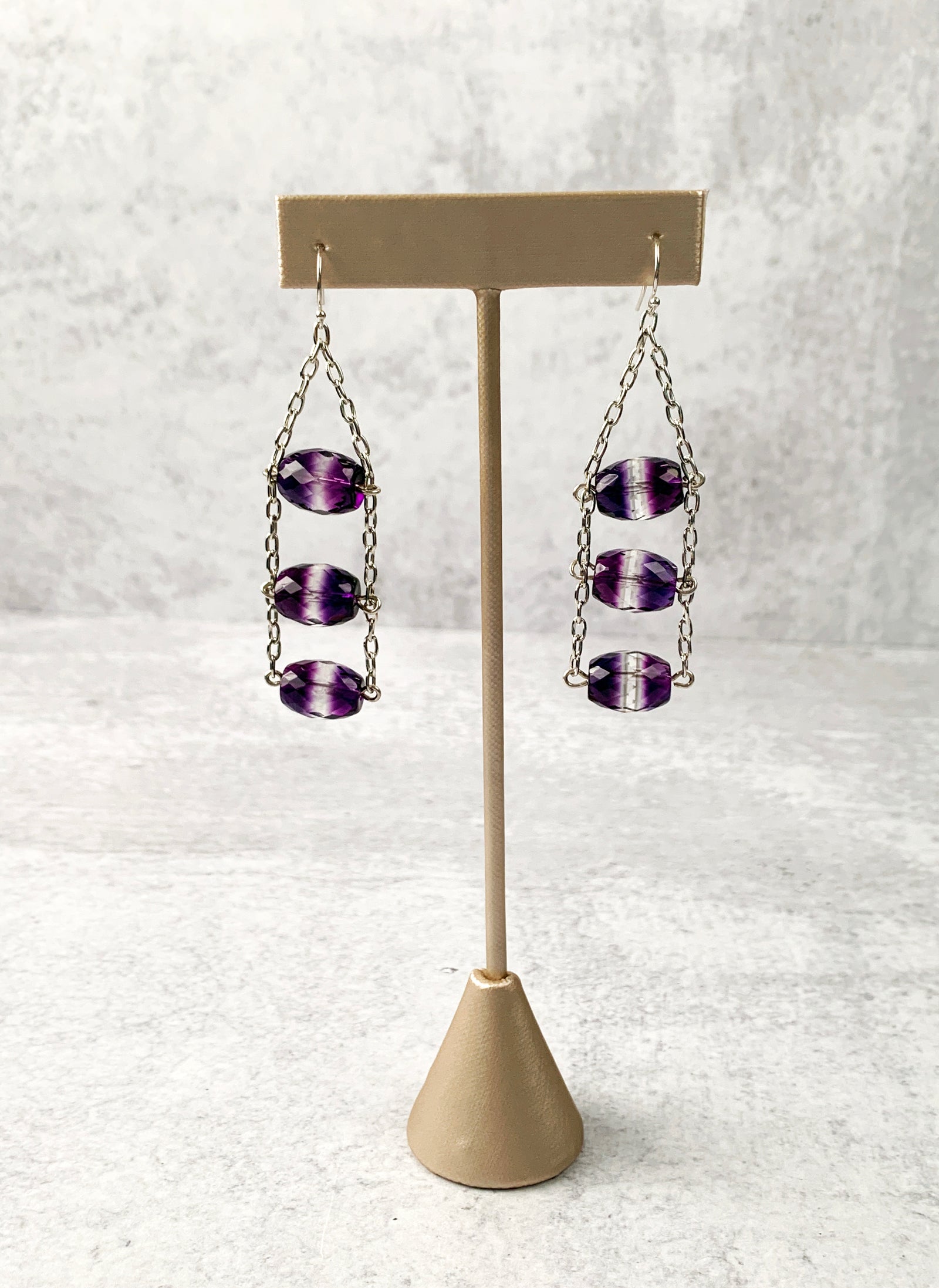Amethyst in Three Earrings