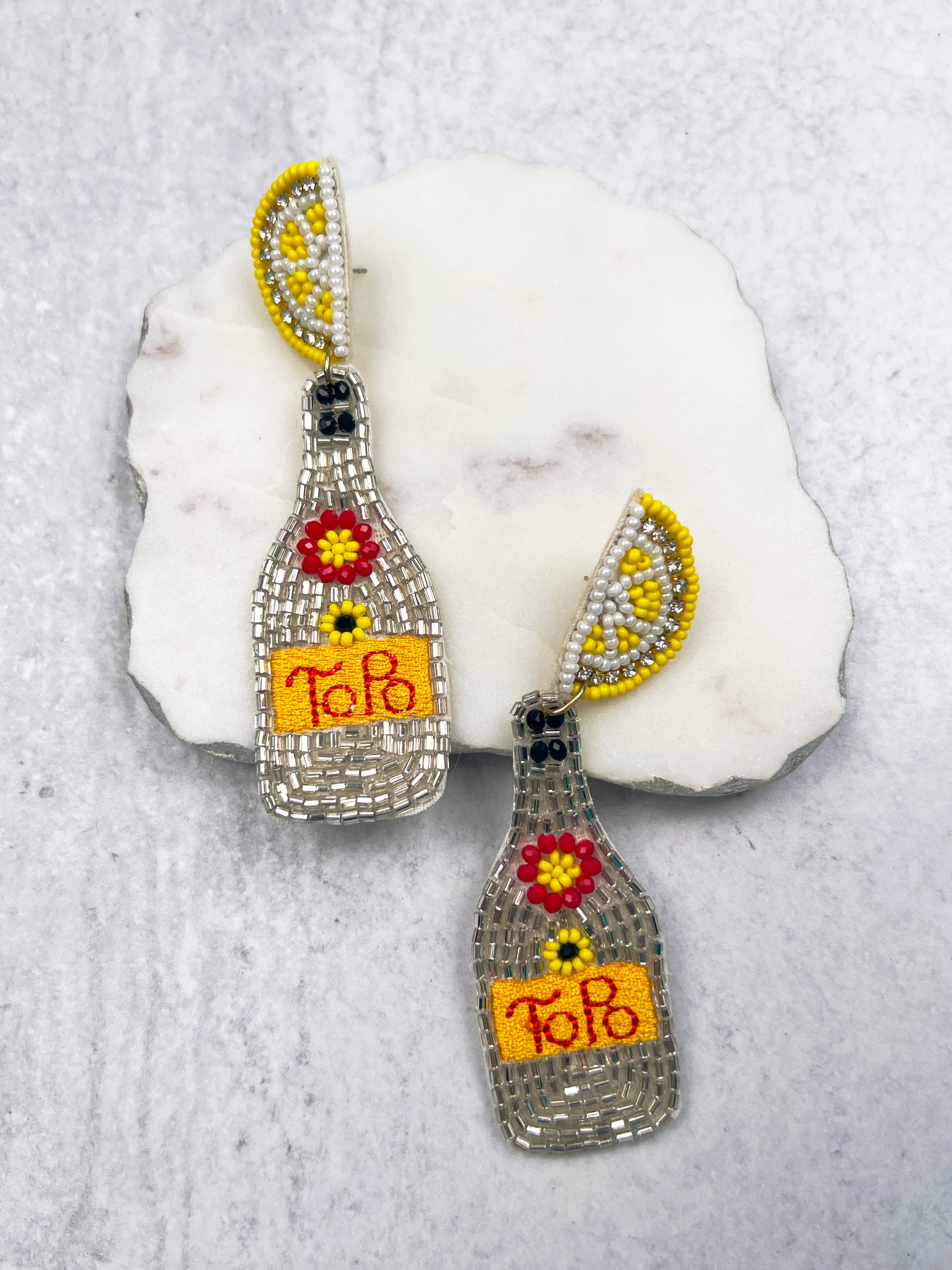 Topo Chico Glass Beaded Earrings