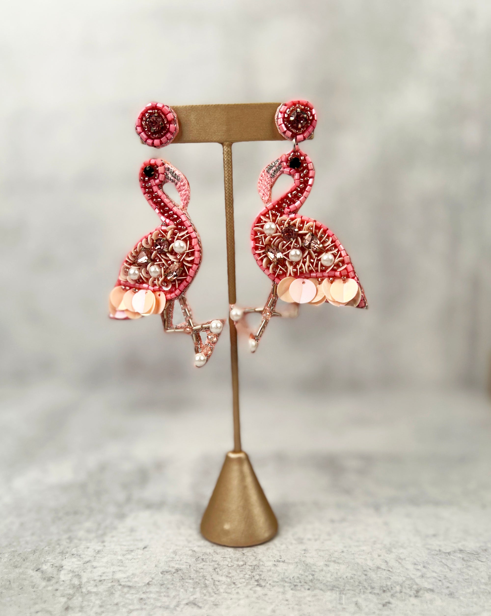 Fabulous Flamingo Pink Glass Seed Bead Earrings