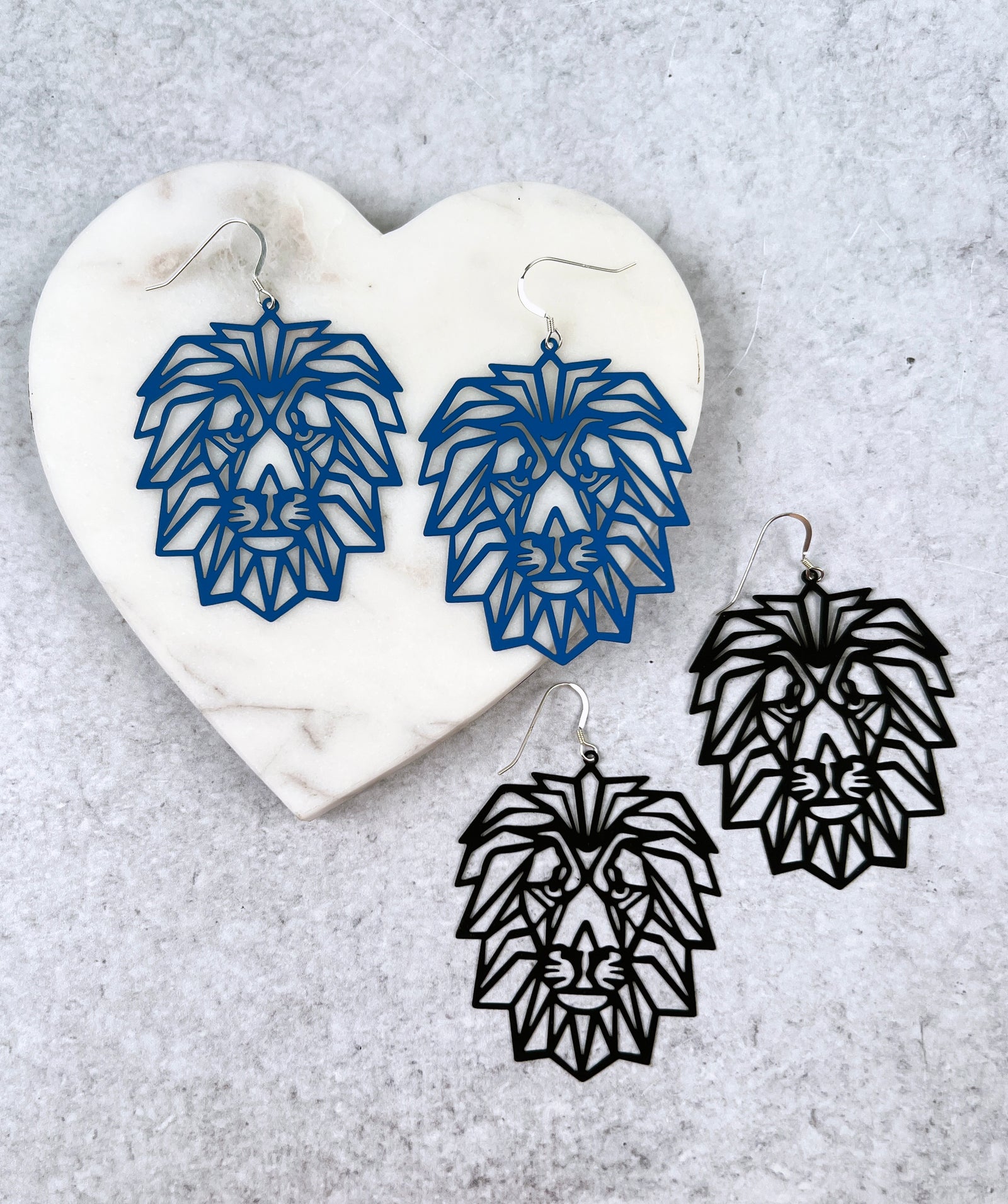 Geometric Lion Metal Earrings