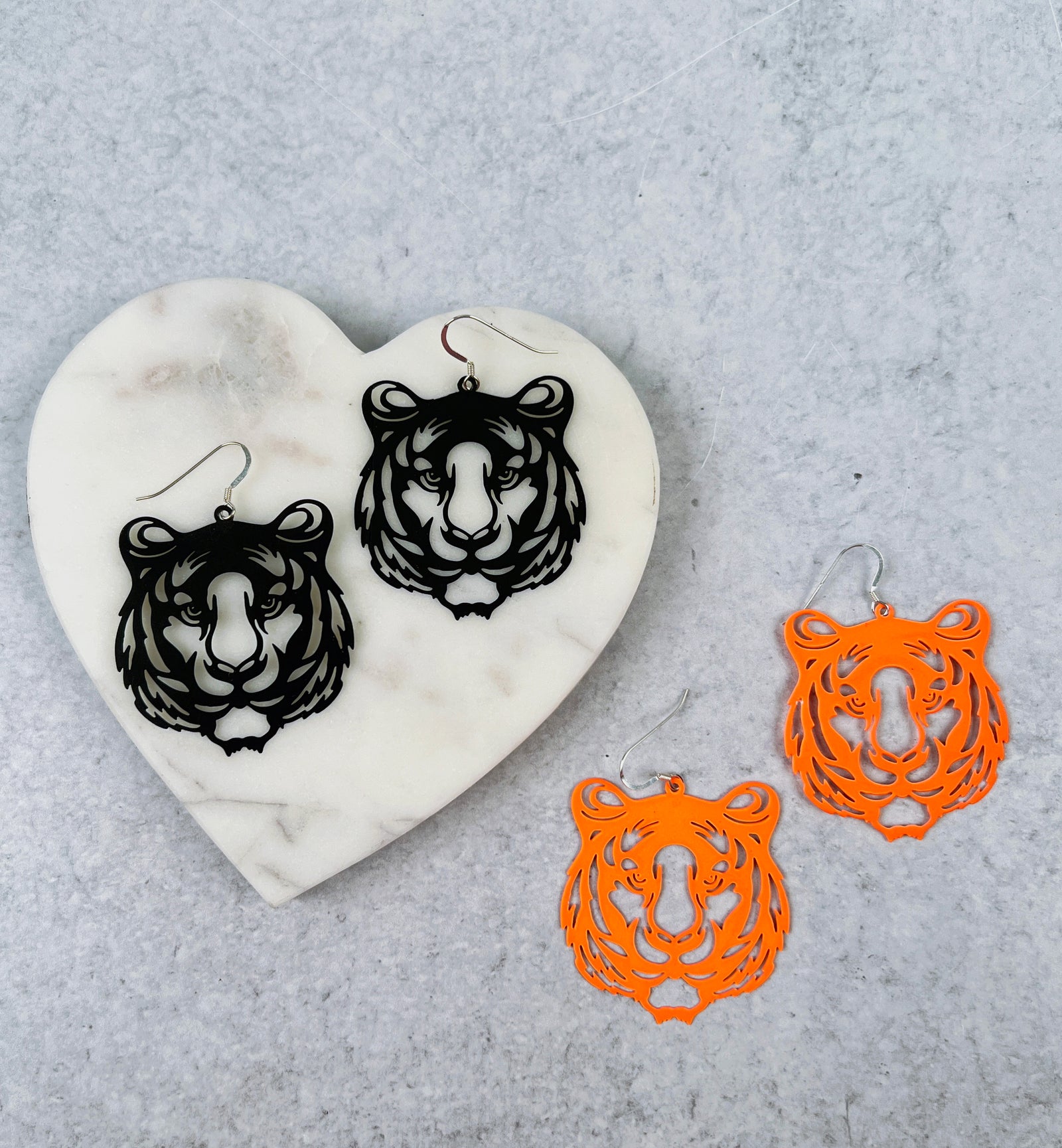 Tiger Metal Earrings