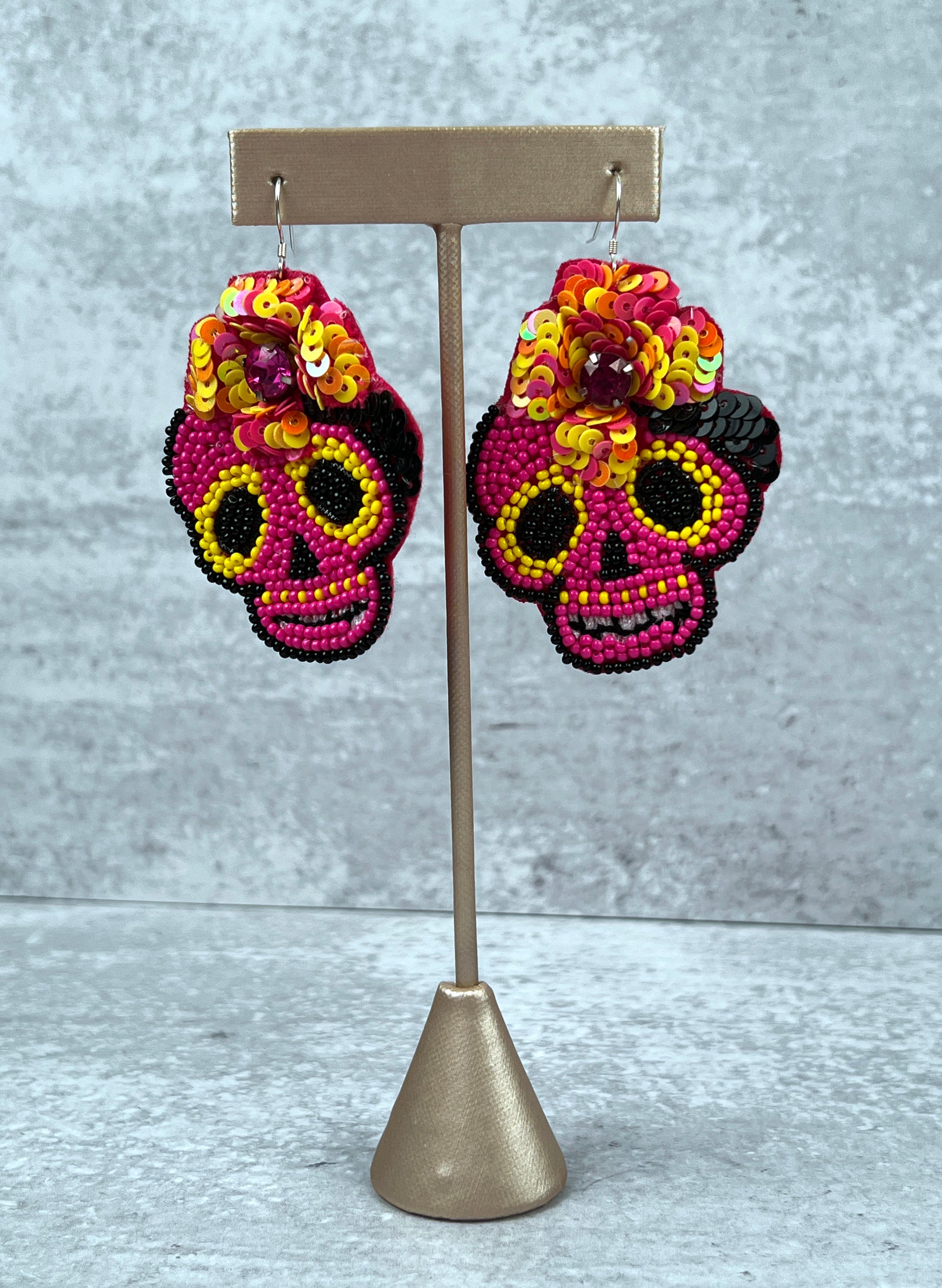 La Catrina Glass Beaded Earrings