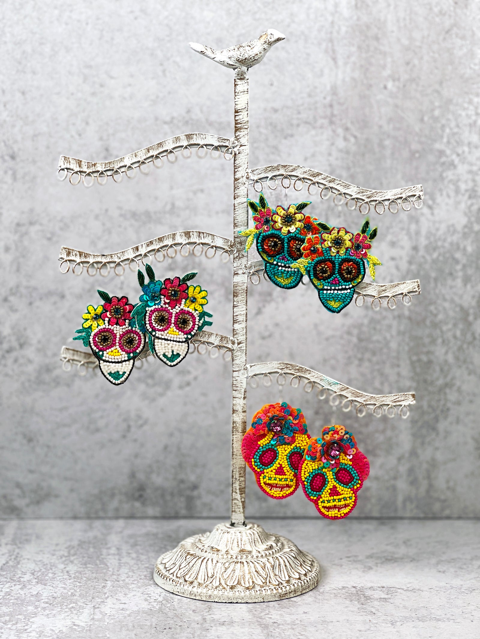 La Catrina Glass Beaded Earrings