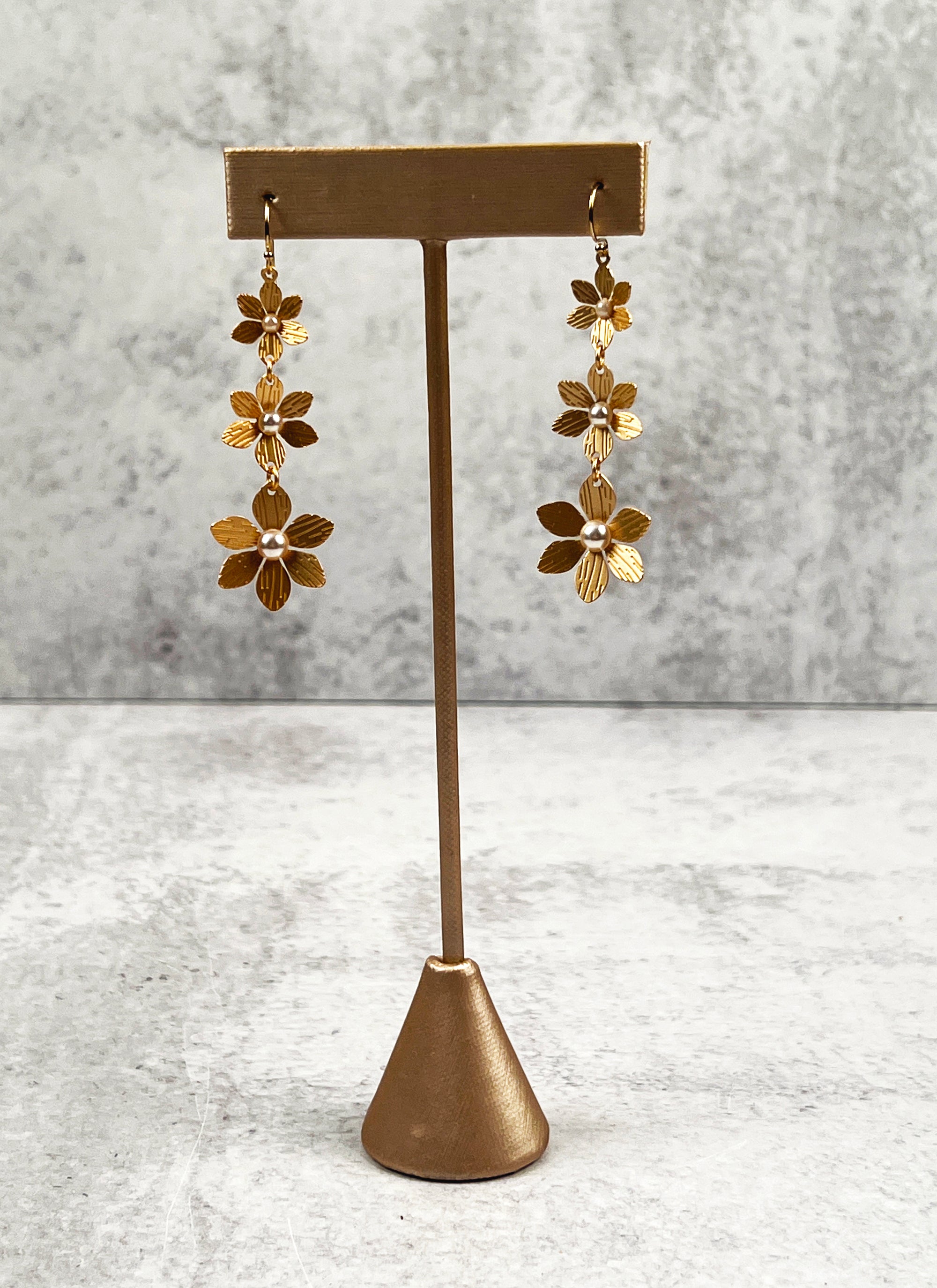 Golden Floral Earrings