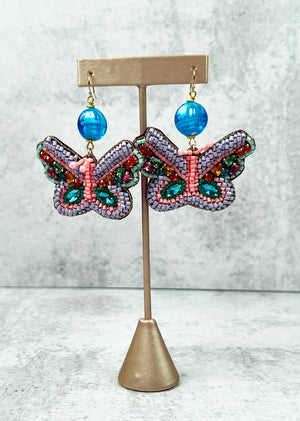 Butterfly Glass Beaded Earrings