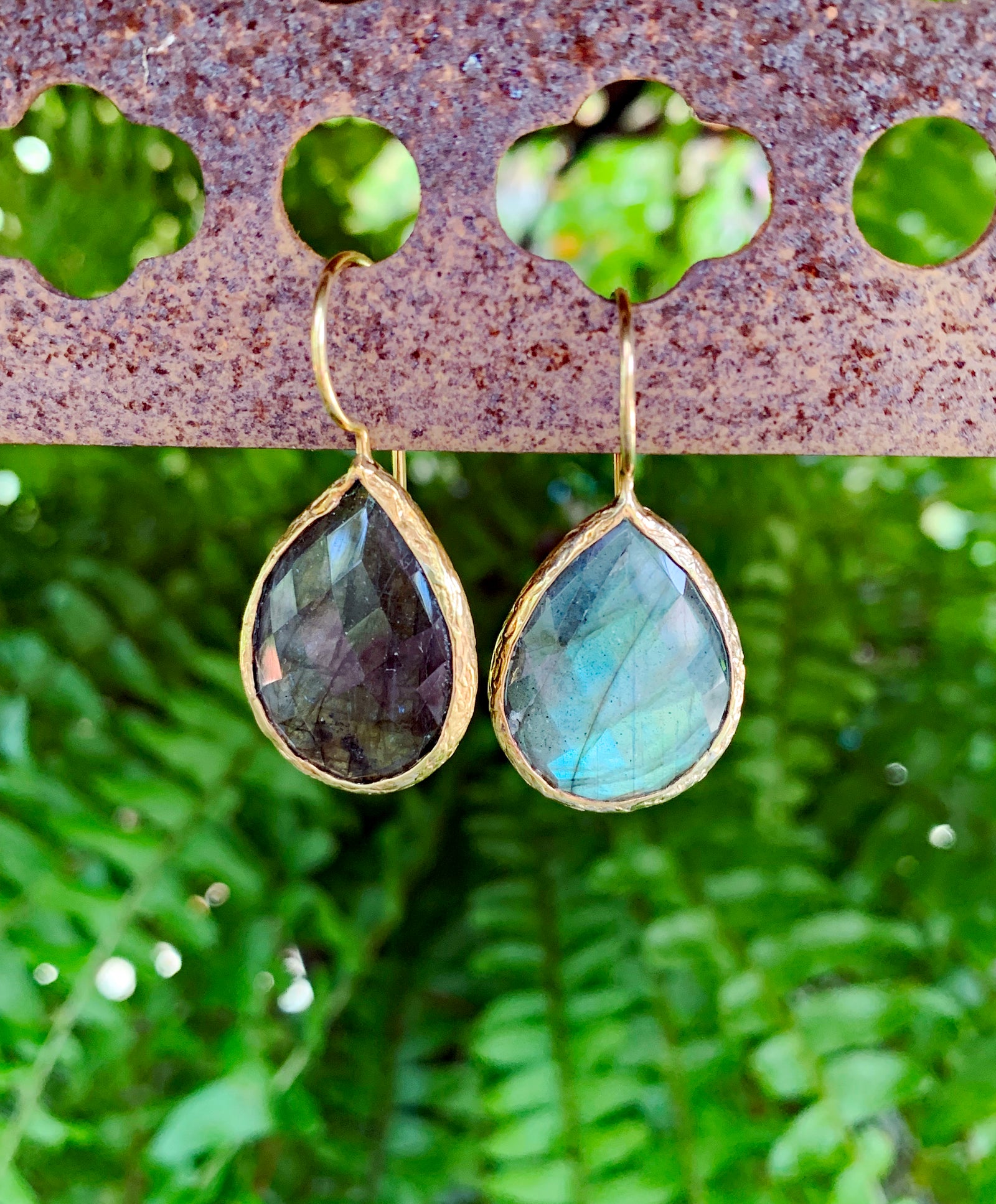 Hooked Labradorite Drop Earrings