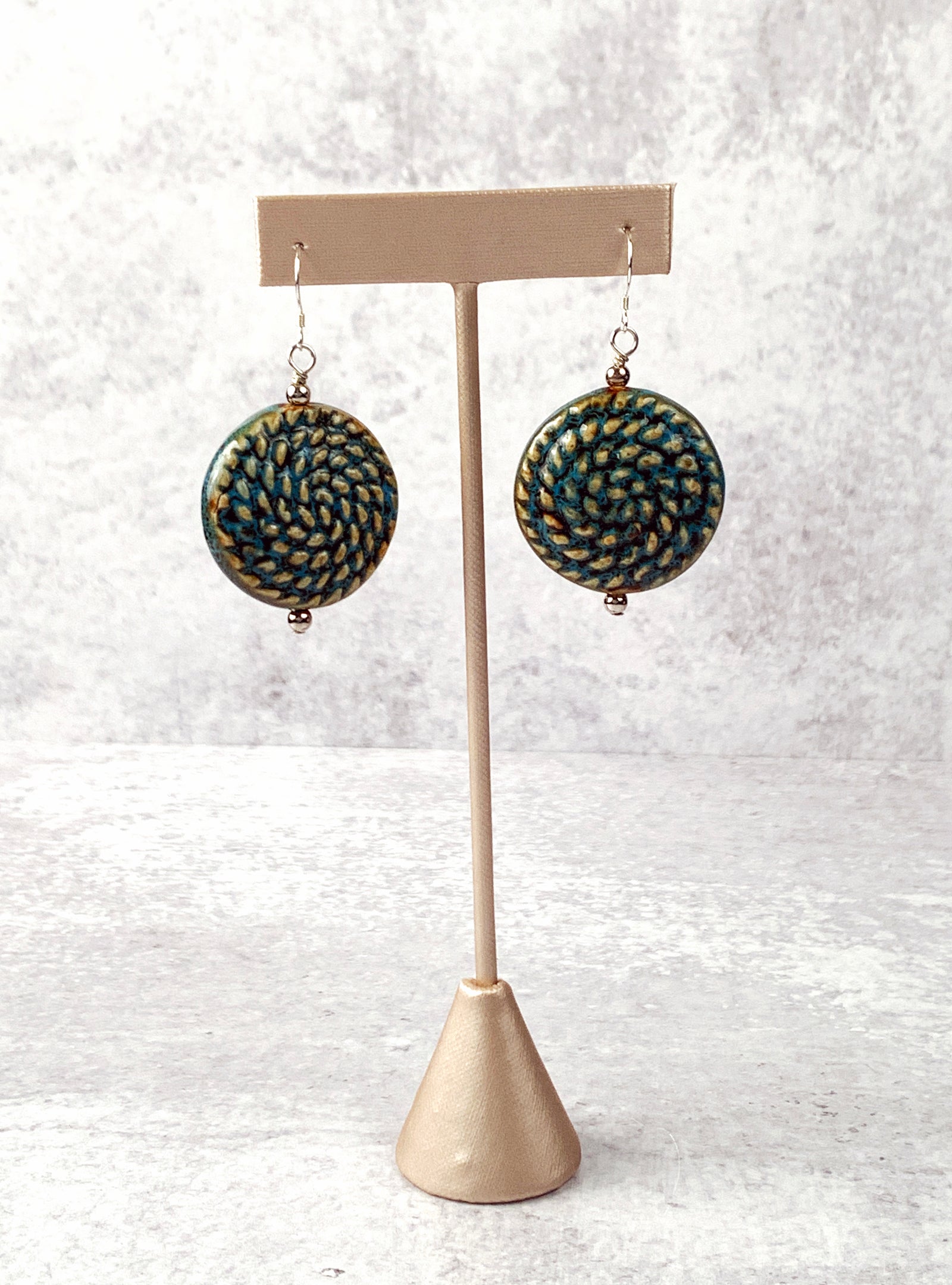 Ceramic Textured Bead Earrings