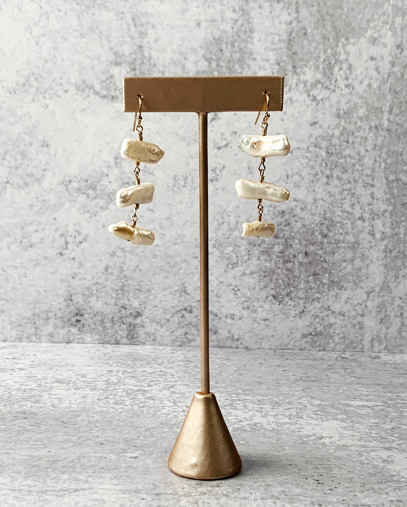 Keshi Pearl Gold Earrings