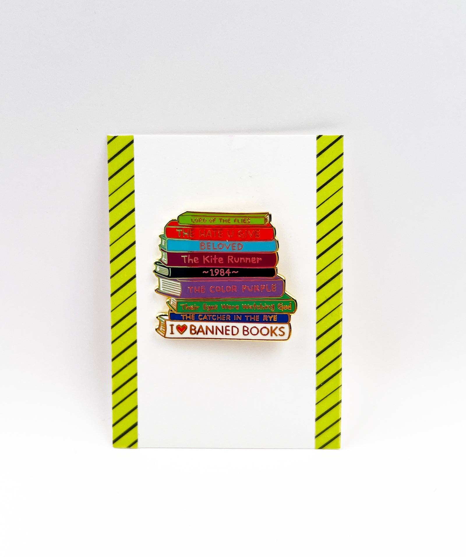 I Heart Banned Books Enamel Pin