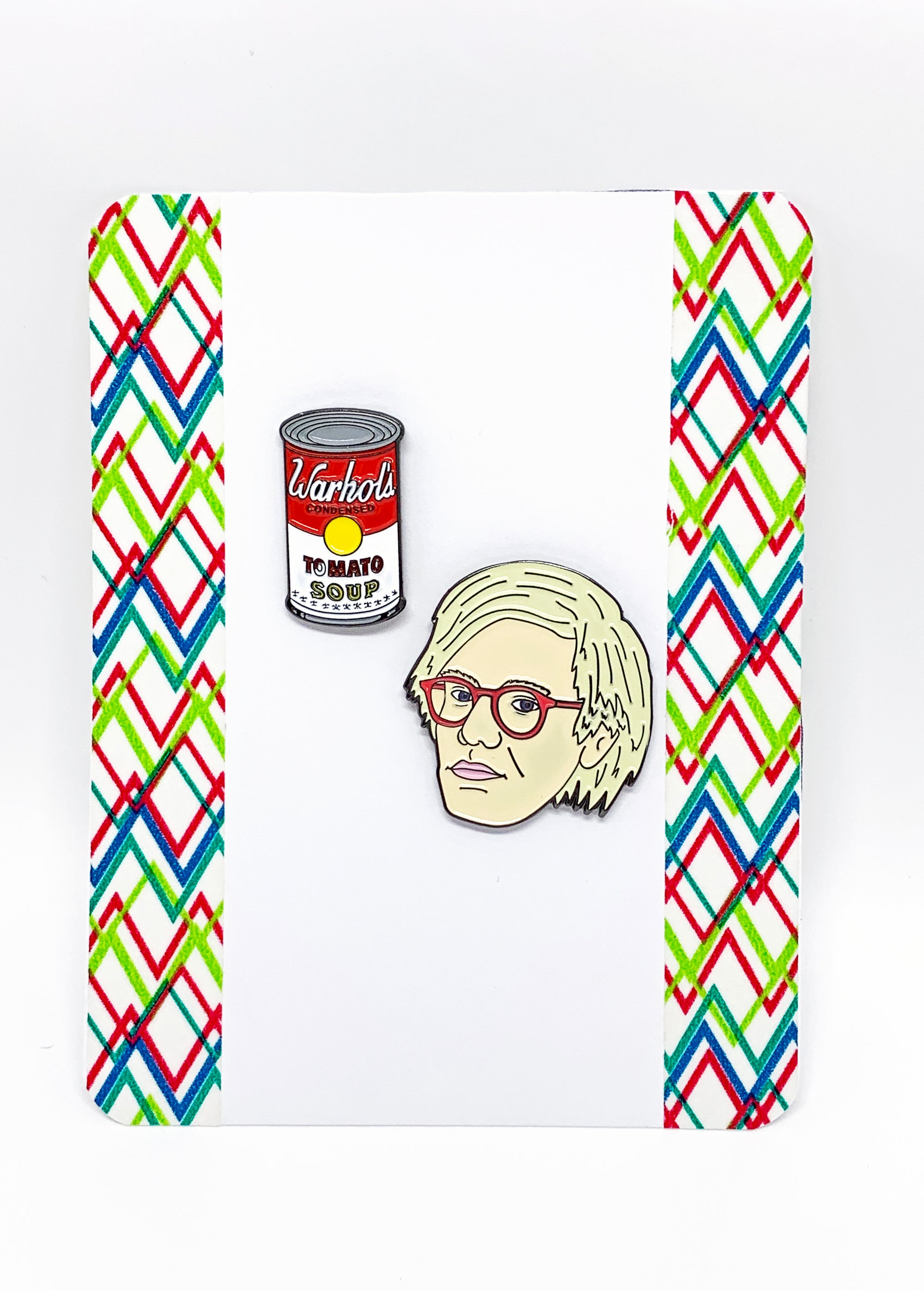 Andy Warhol and Soup Can Enamel Pin