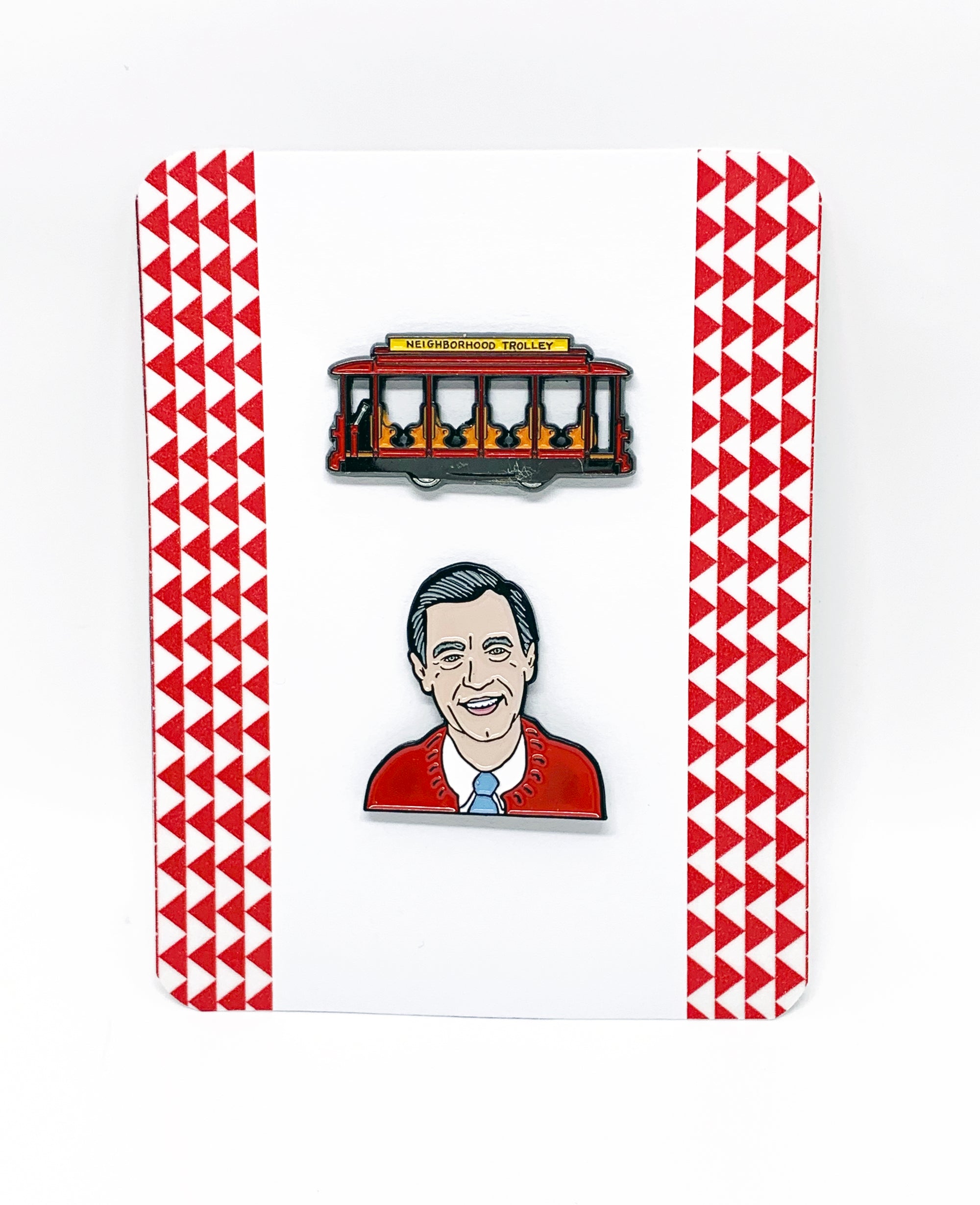 Mister Rogers and Trolly Car Enamel Pin