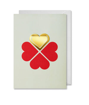 Blank Greeting Card with Brass Heart Mini Clip