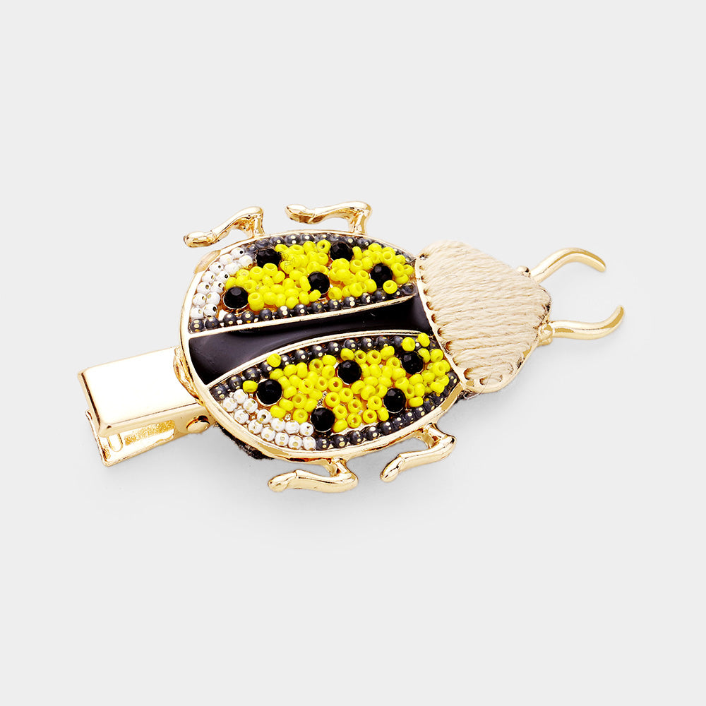 Ladybug Beaded Hair Clip