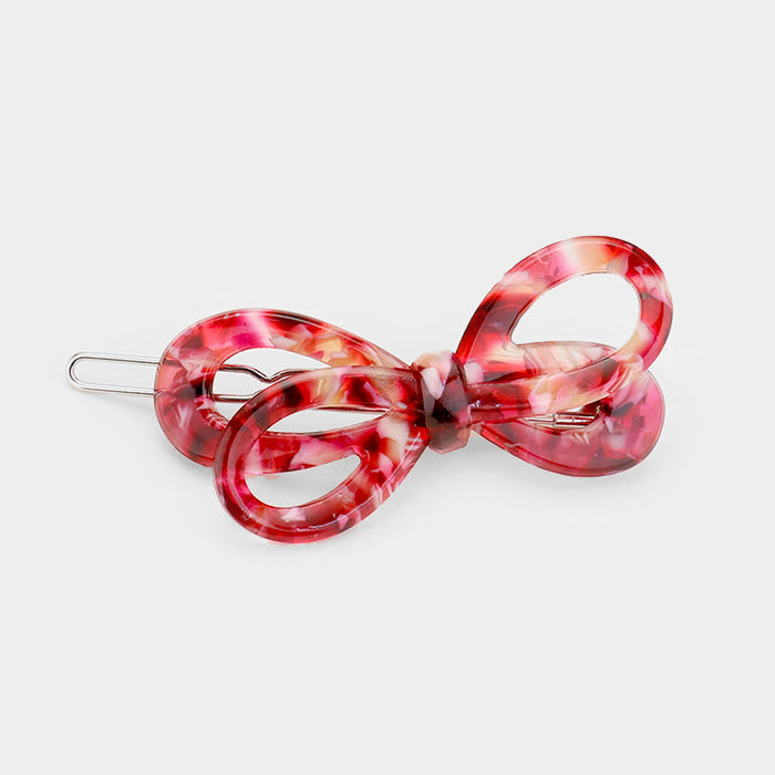 Red Bow Hair Barrette