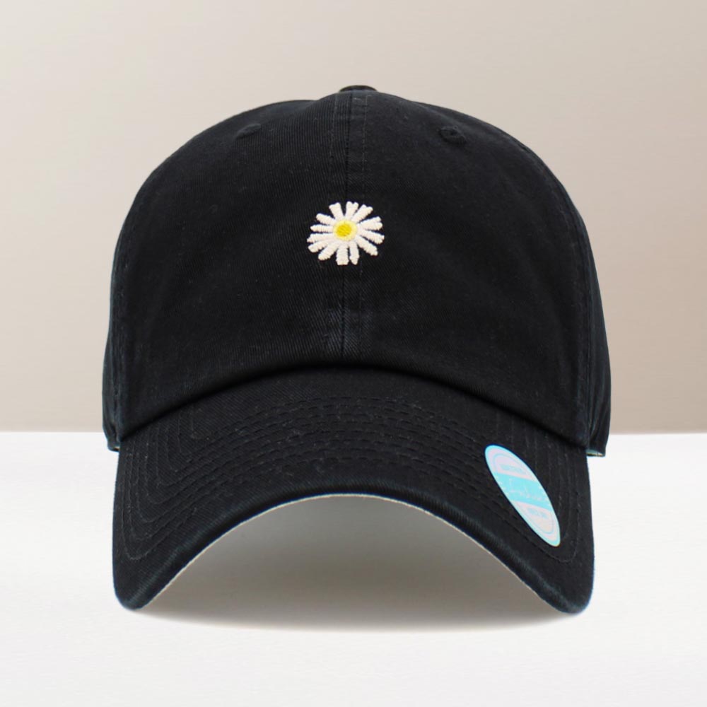 Daisy Embroidered Vintage Baseball Cap
