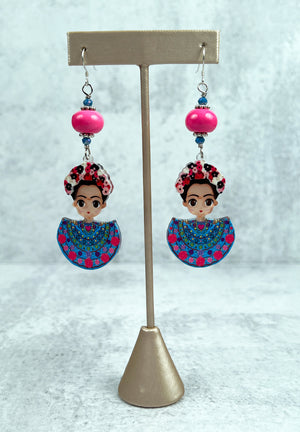 Mexican Doll Acrylic Earrings