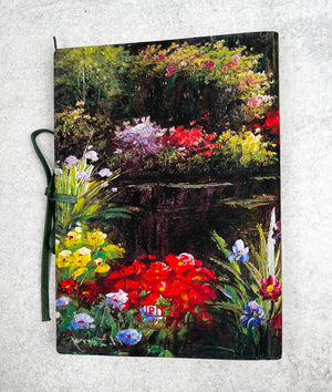 Monet Bridge over a Pond of Water Lilies Leather Journal