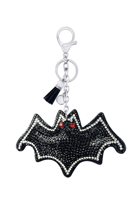 Black Bat Bling Keychain