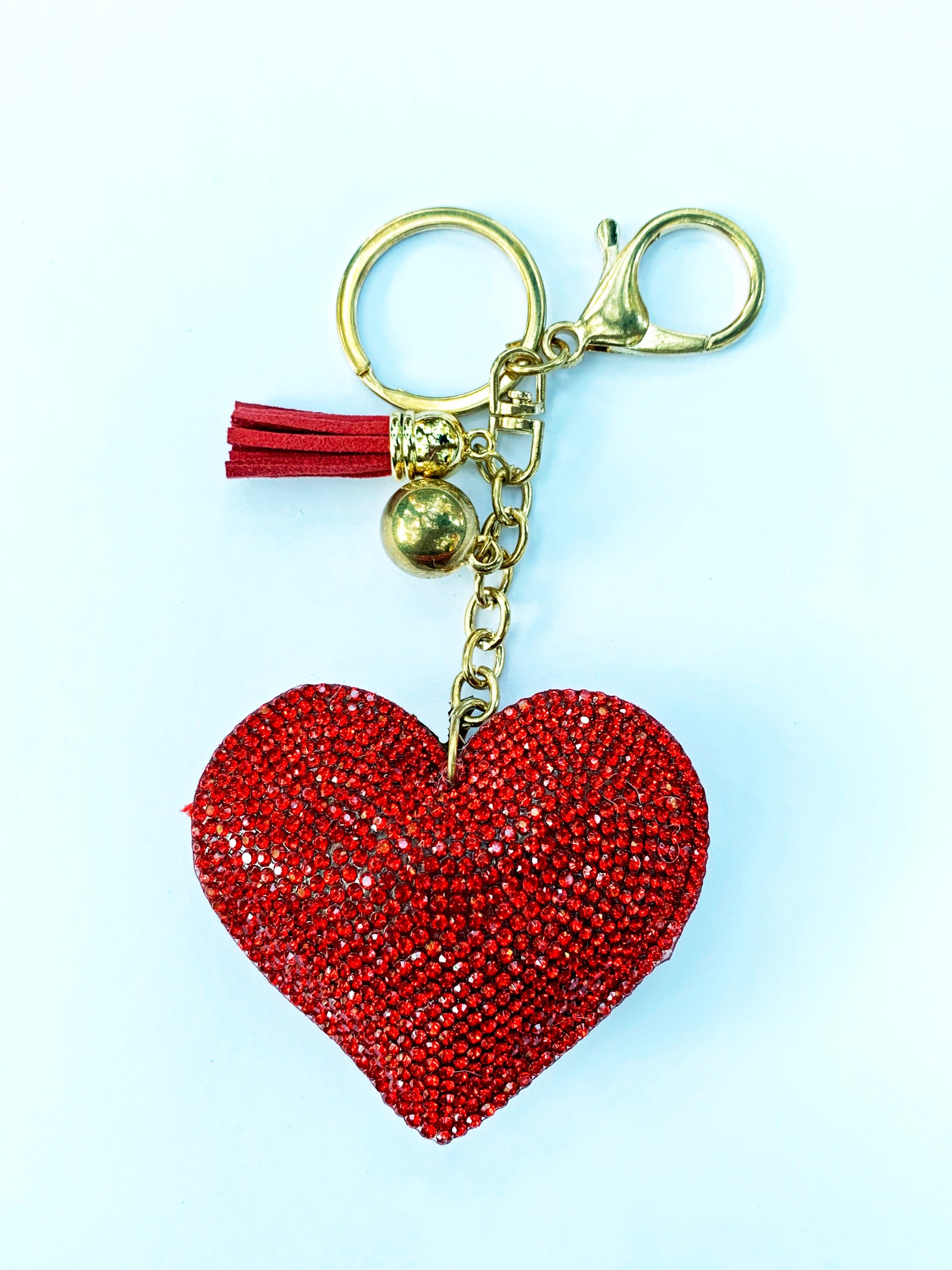 Puffy Heart Bling Keychain
