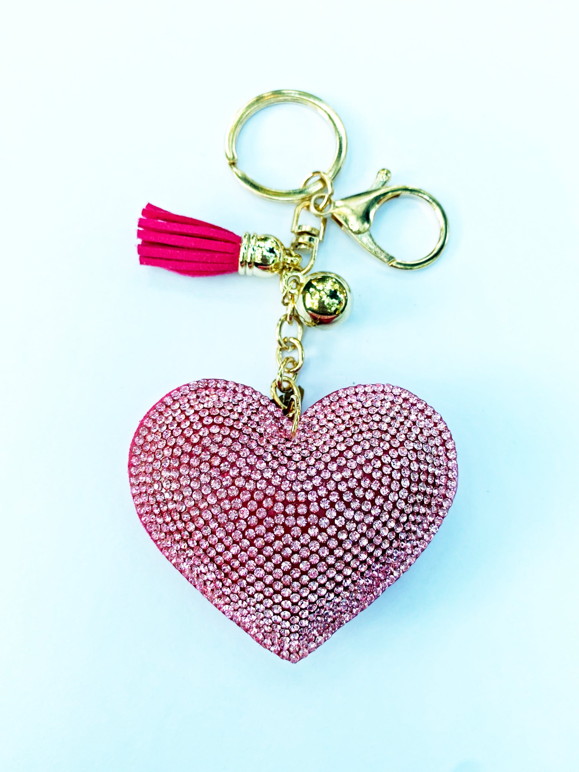 Puffy Heart Bling Keychain