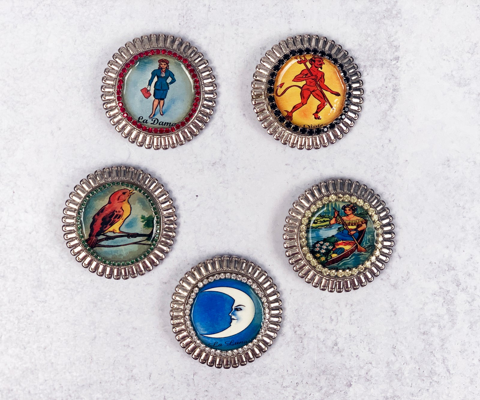 La Loteria Rhinestone Belt Buckle