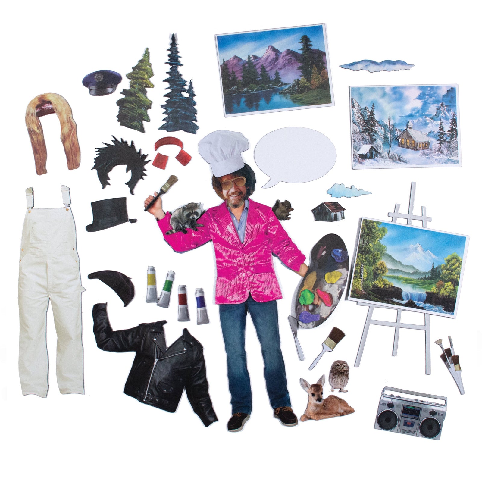 Bob Ross Joy of Painting Magnetic Dress Up Set