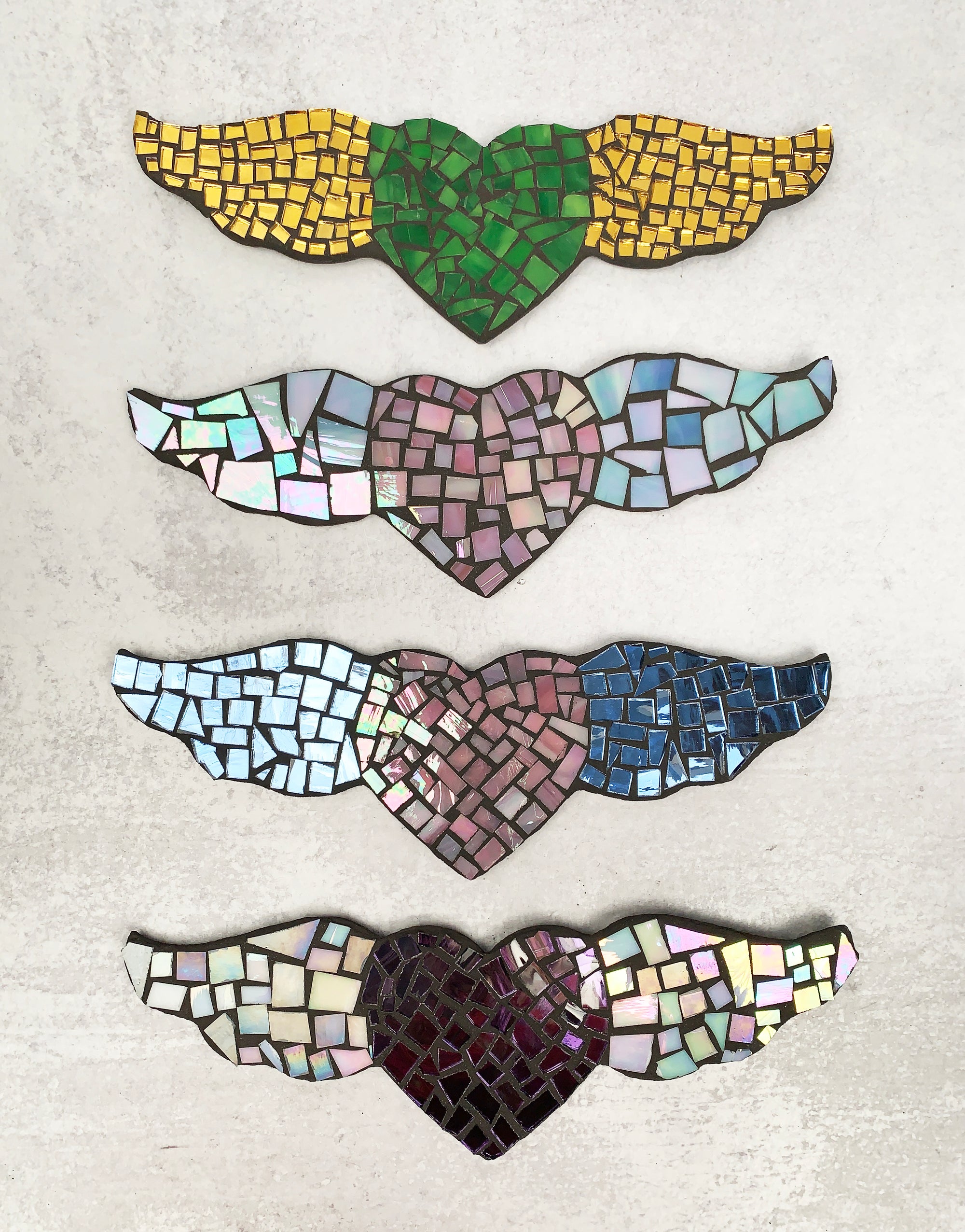 Mosaic Heart with Wings