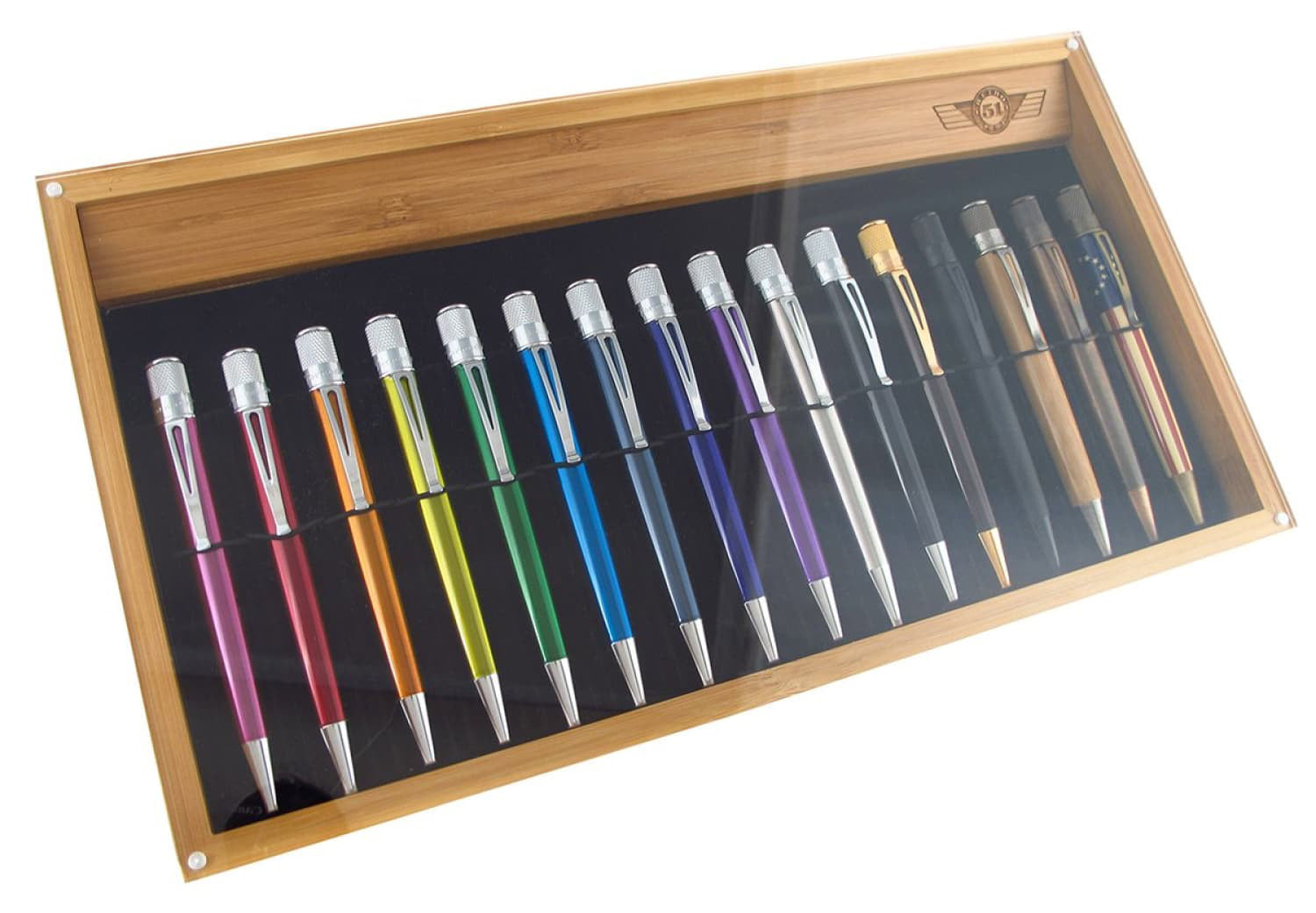 Retro 51 Bamboo Desk Pen Display Tray