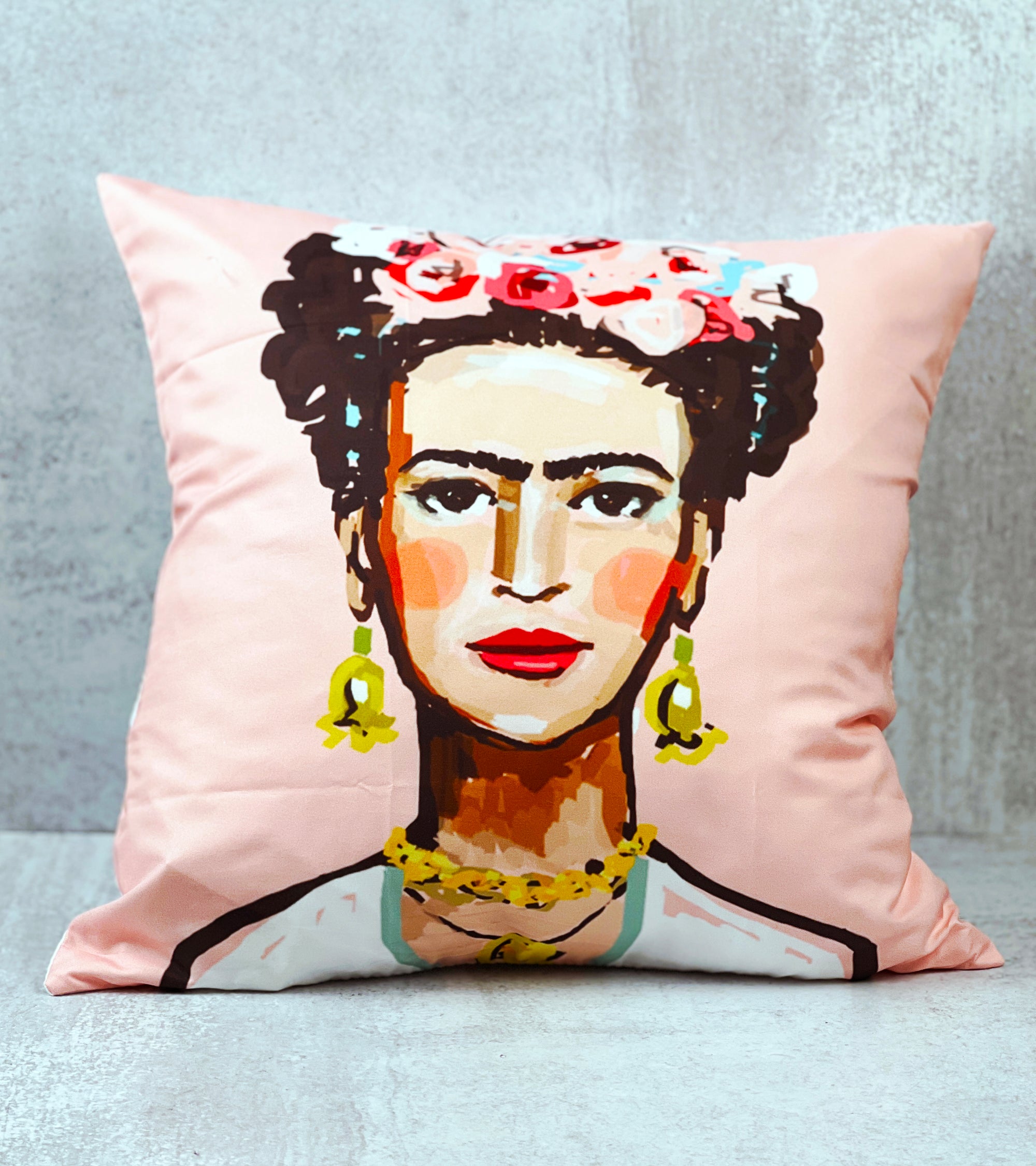 Frida Kahlo Light Pink Watercolor Pillow