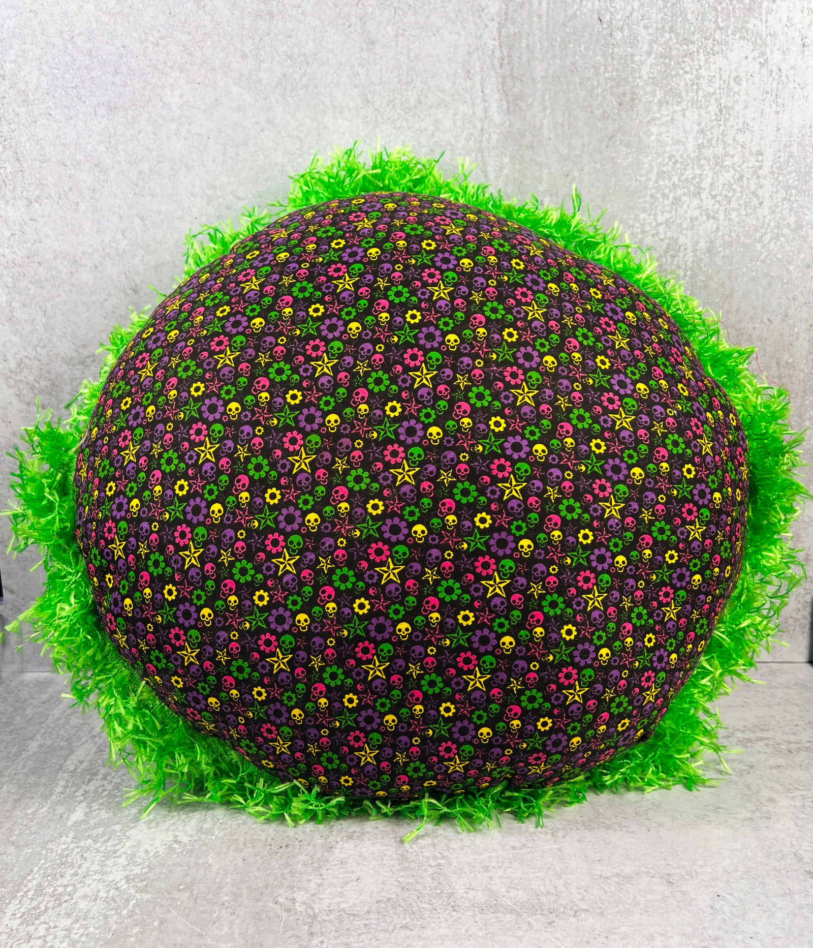 Skulls and Stars Round Pillow