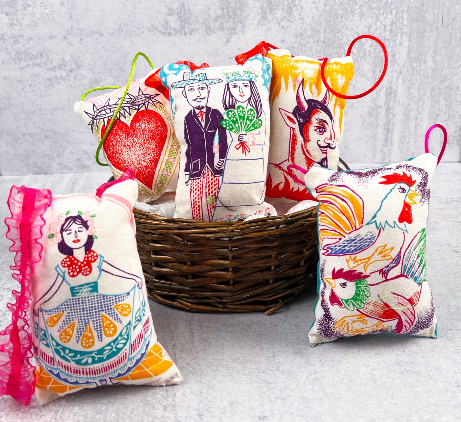 Mini Sacred Heart Pillow Ornaments