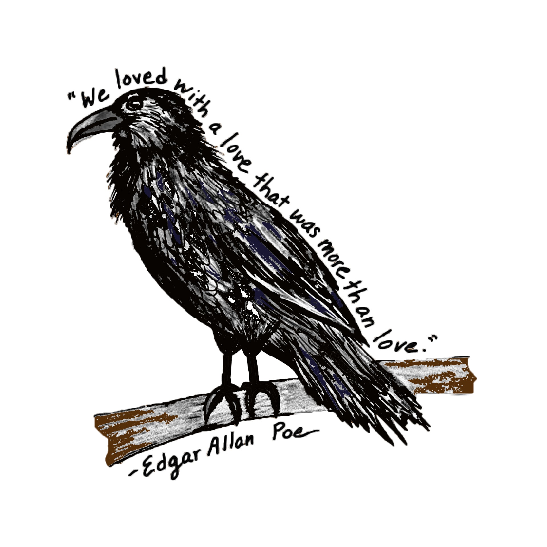 Edgar Allan Poe Raven Quote Sticker
