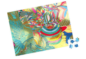 Watercolor Abstract Gold Dore Puzzle