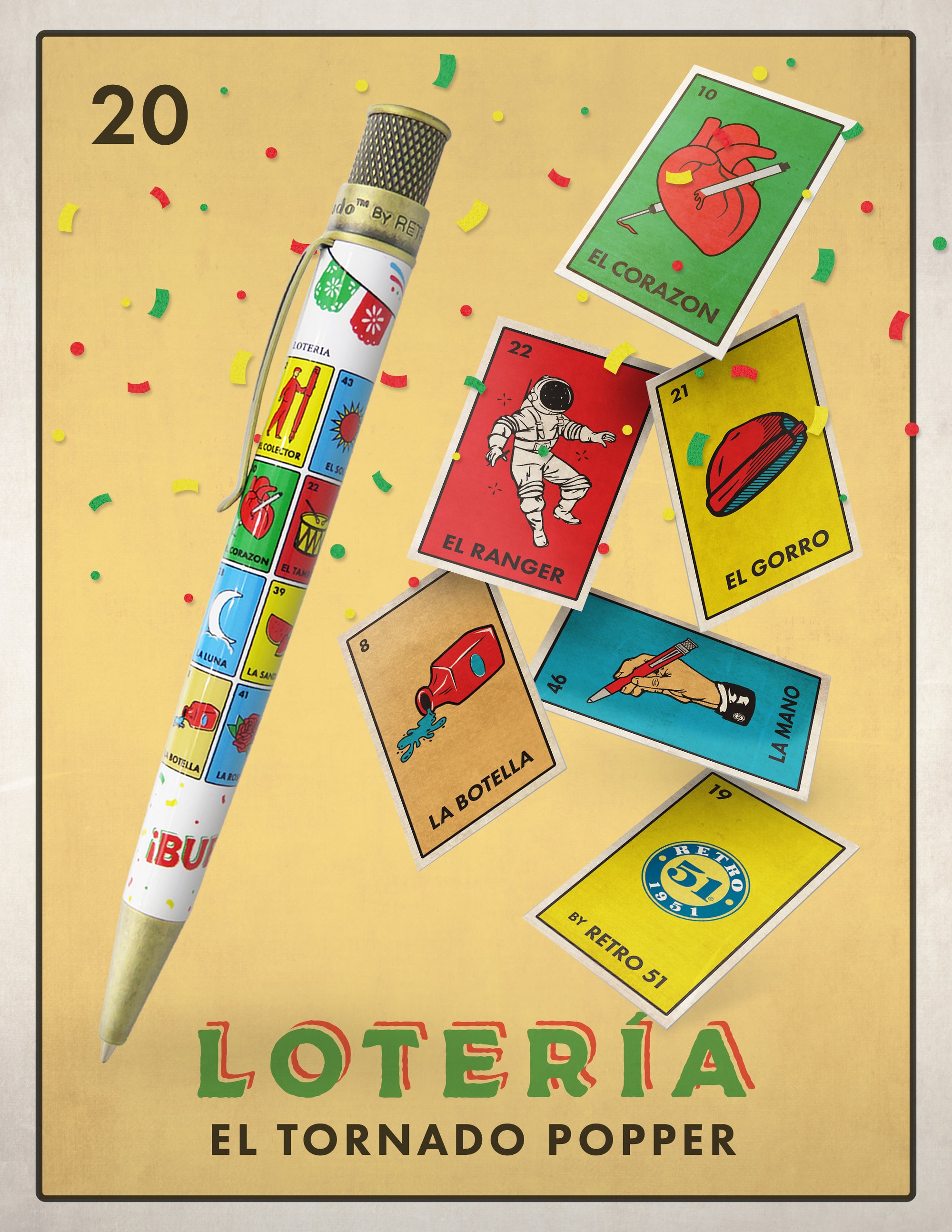 Retro 51 La Loteria Limited Edition Tornado Popper Rollerball Pen