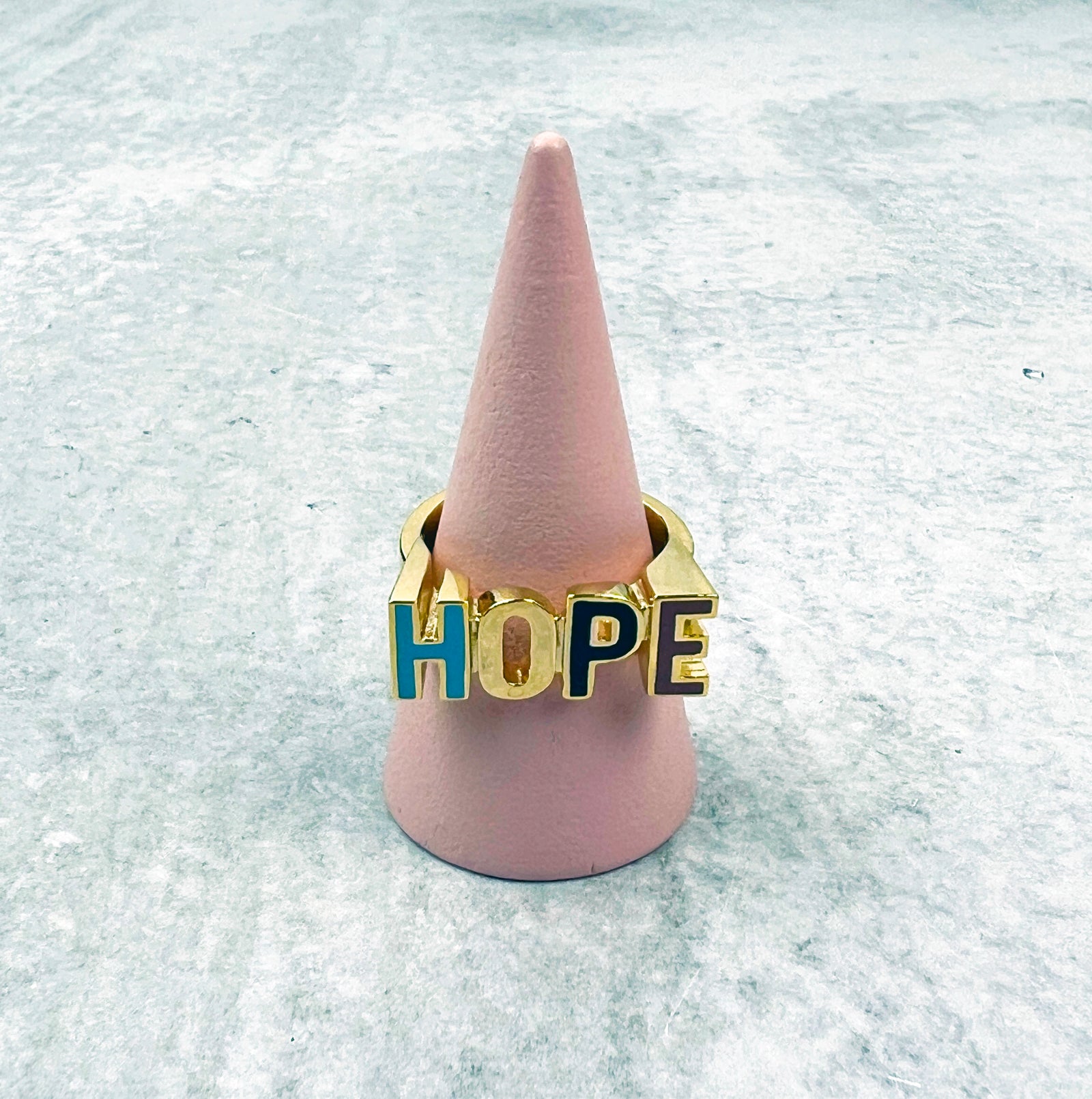 Enamel HOPE Message Ring