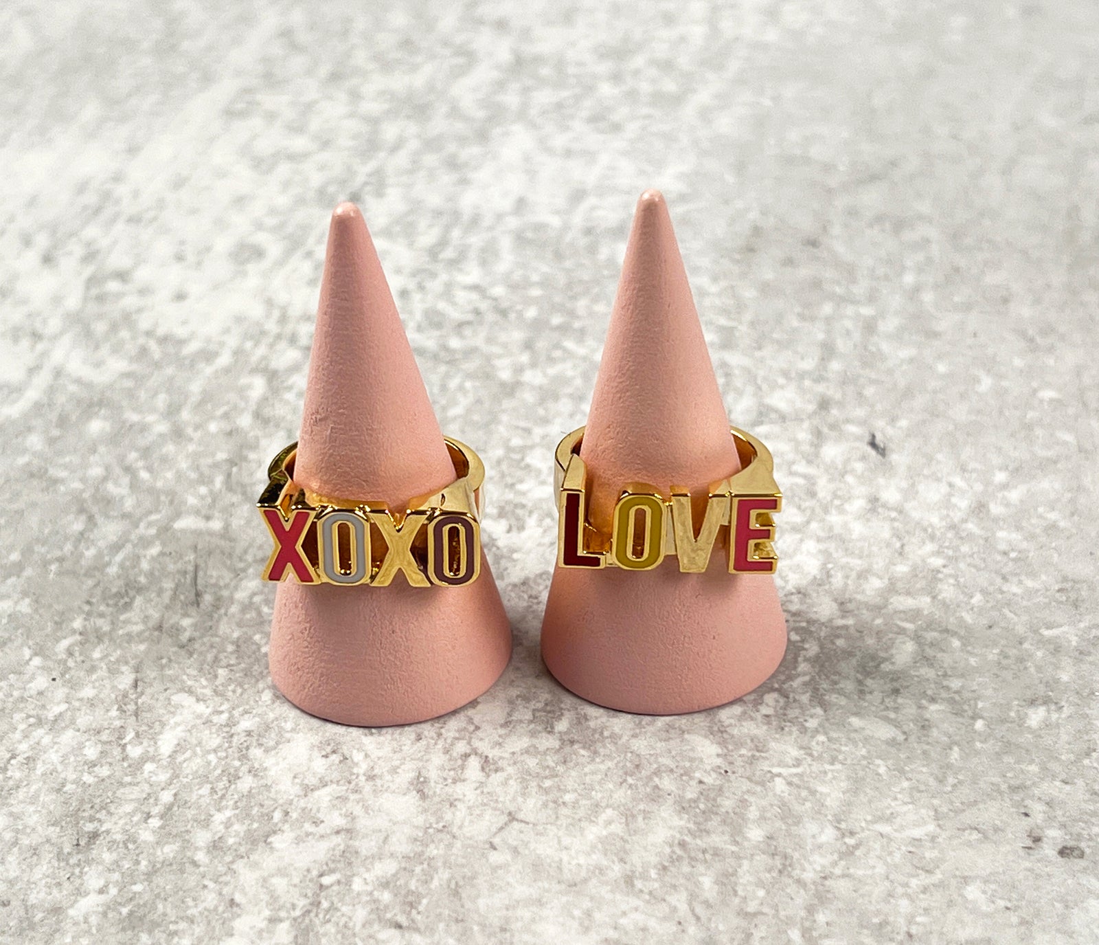 Enamel LOVE  Message Ring
