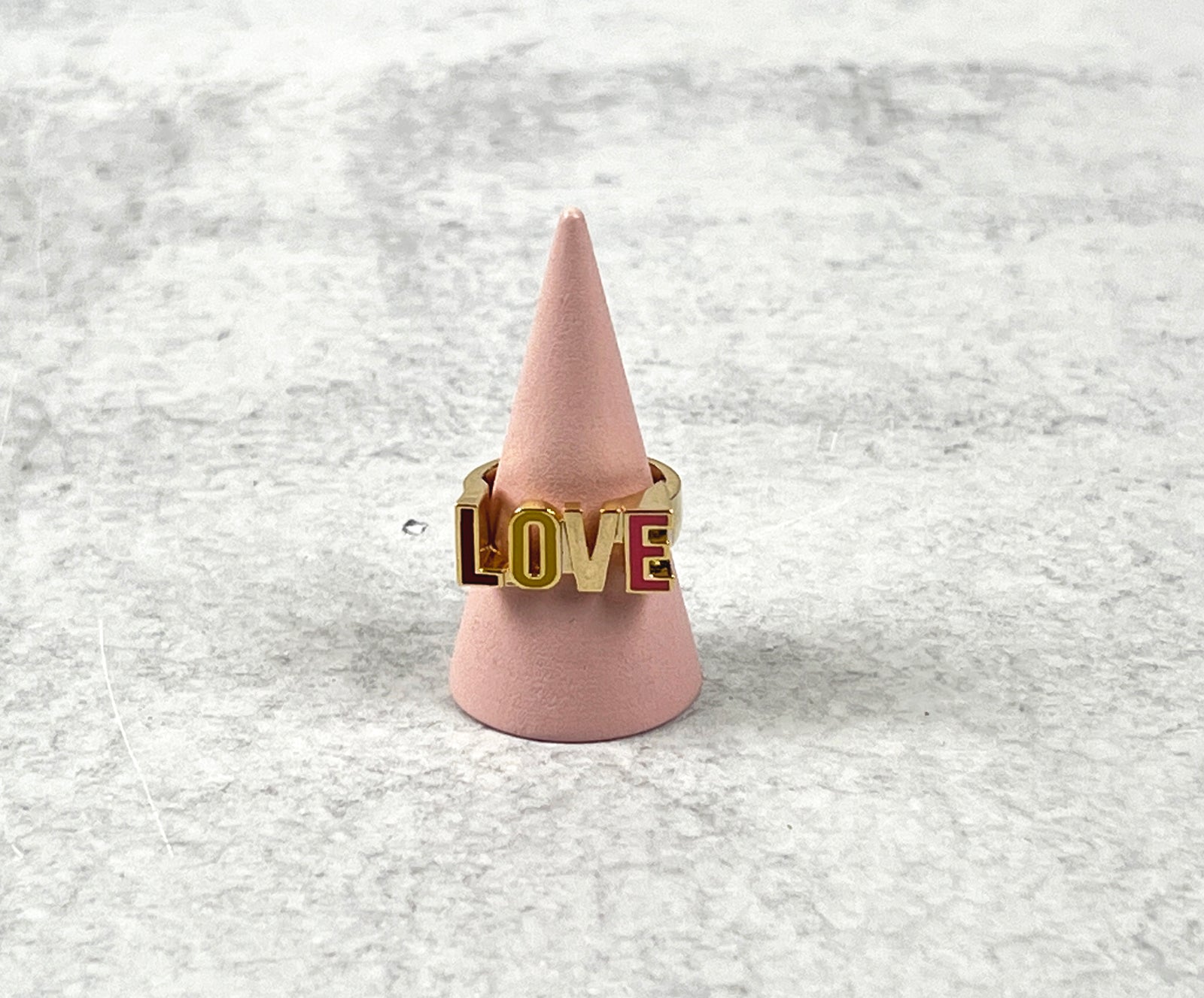 Enamel LOVE  Message Ring