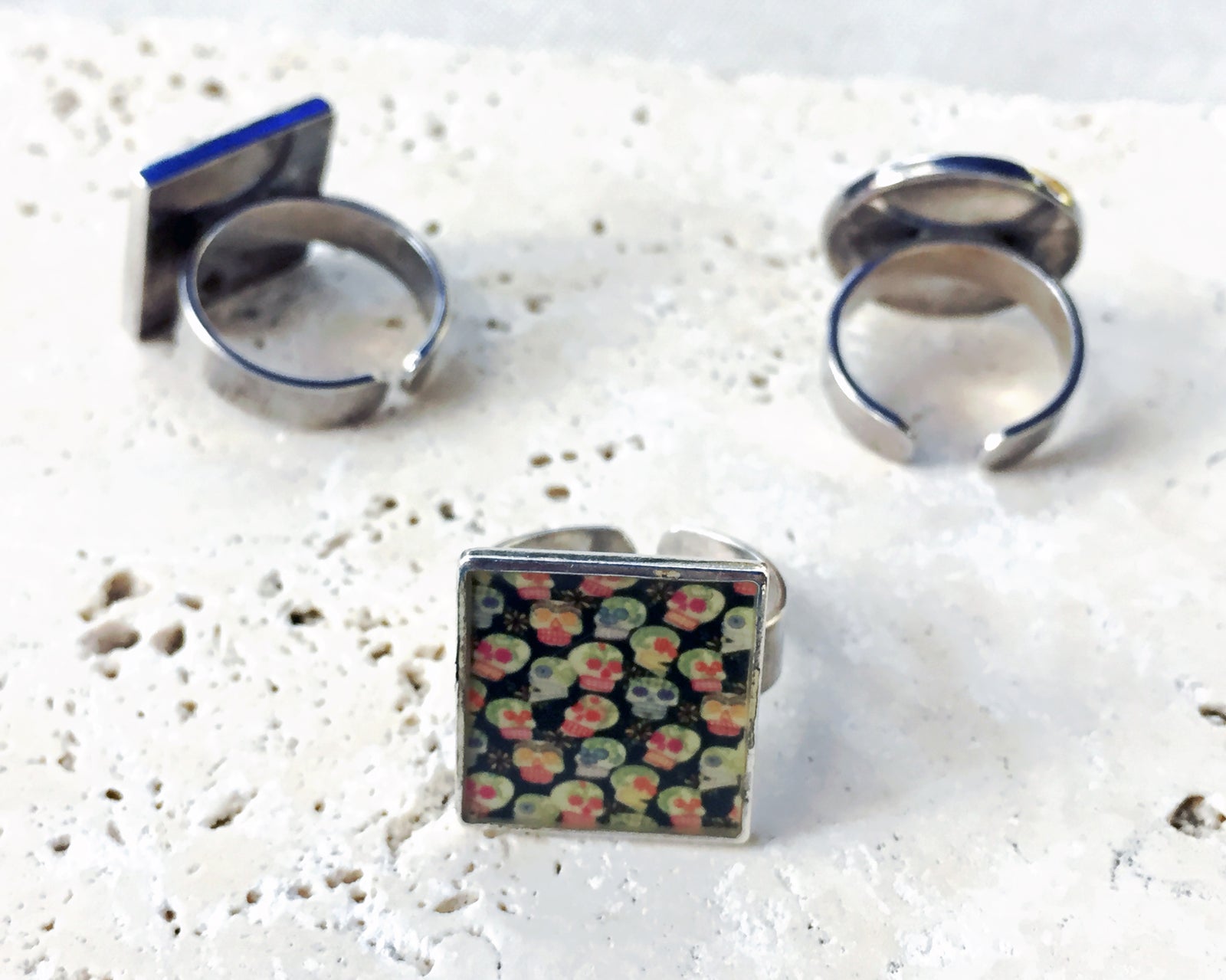 Sugar Skulls Sterling Ring