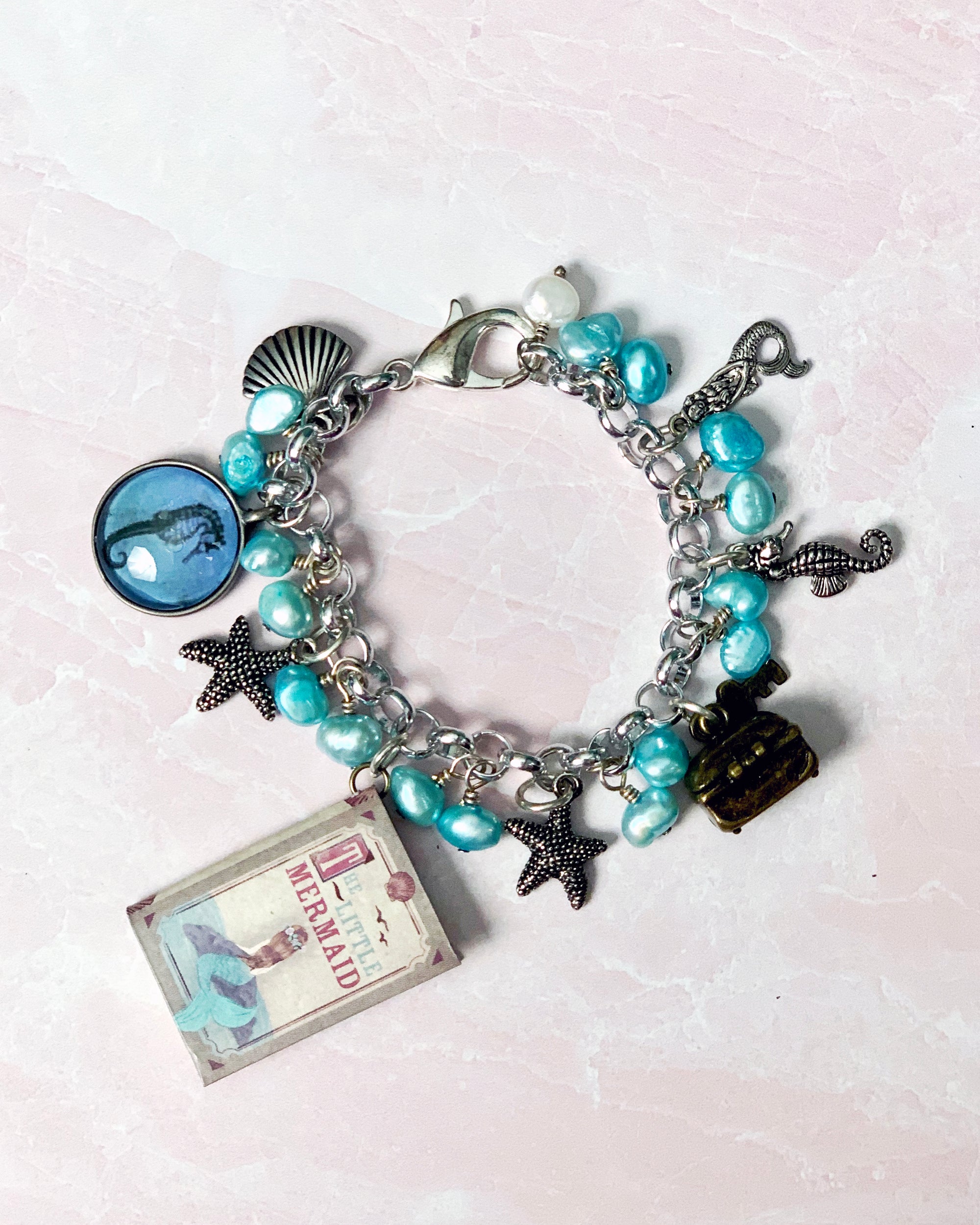 The Little Mermaid Pearl Charm Bracelet