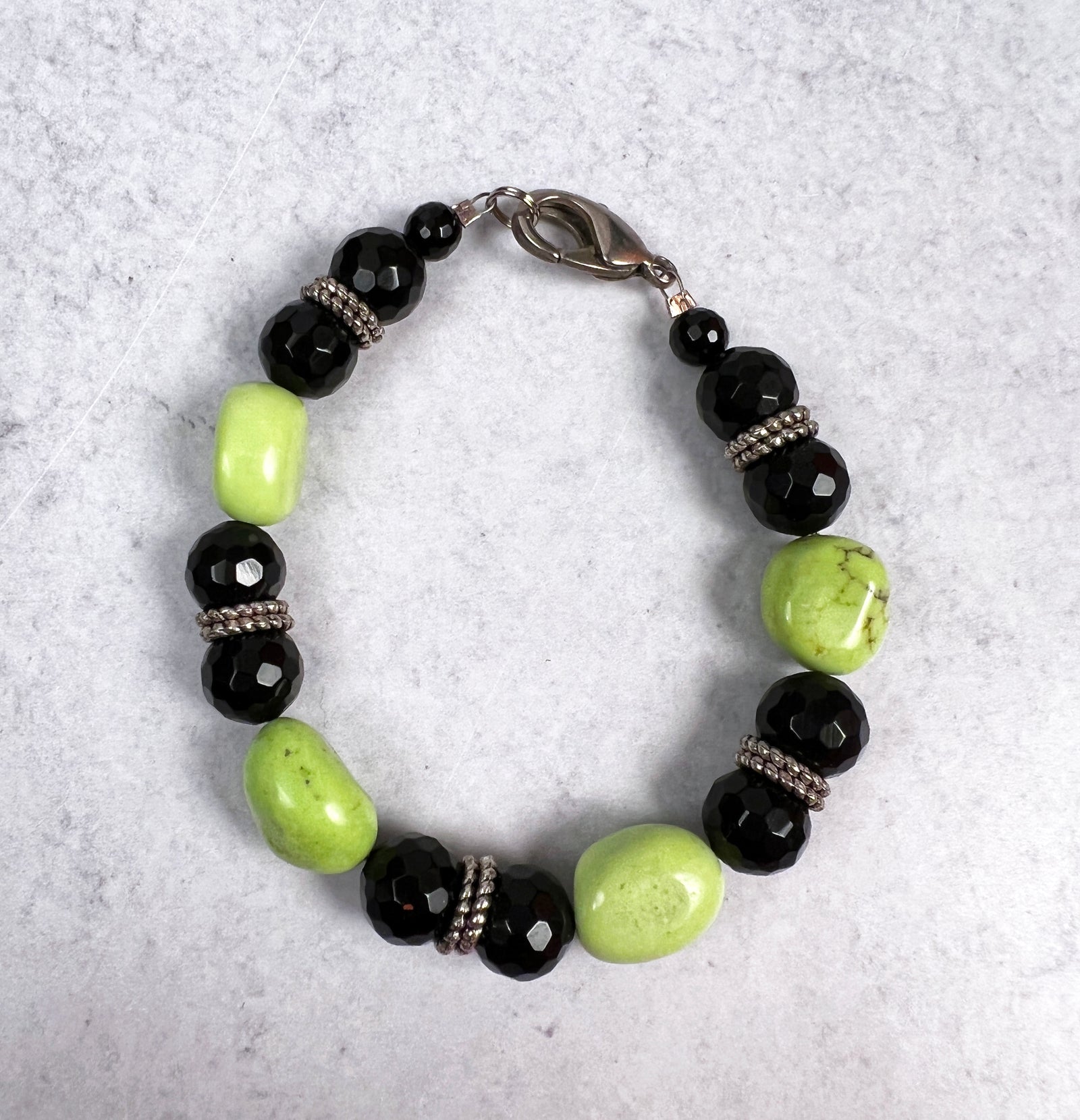 Green Gaspeite Stone Bracelet