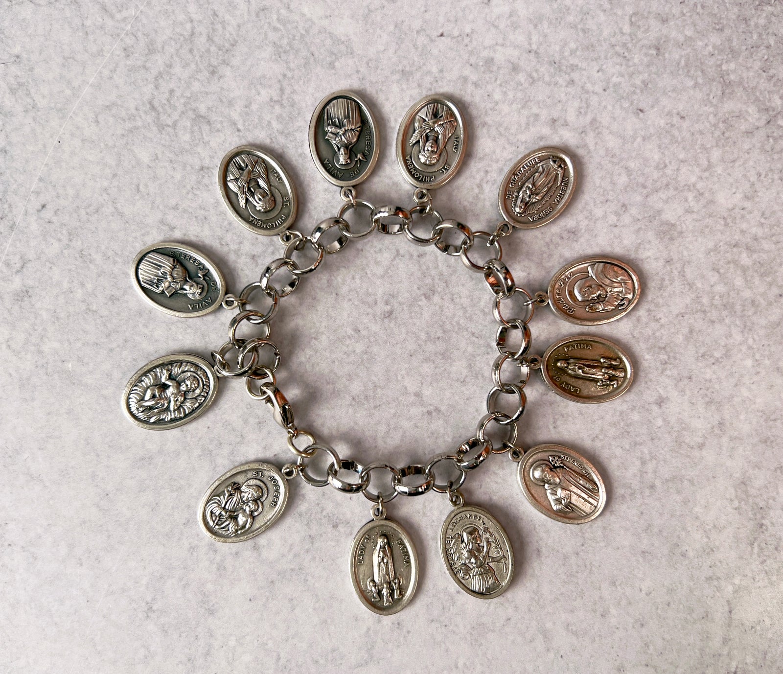 Saint Medals Charm Bracelet