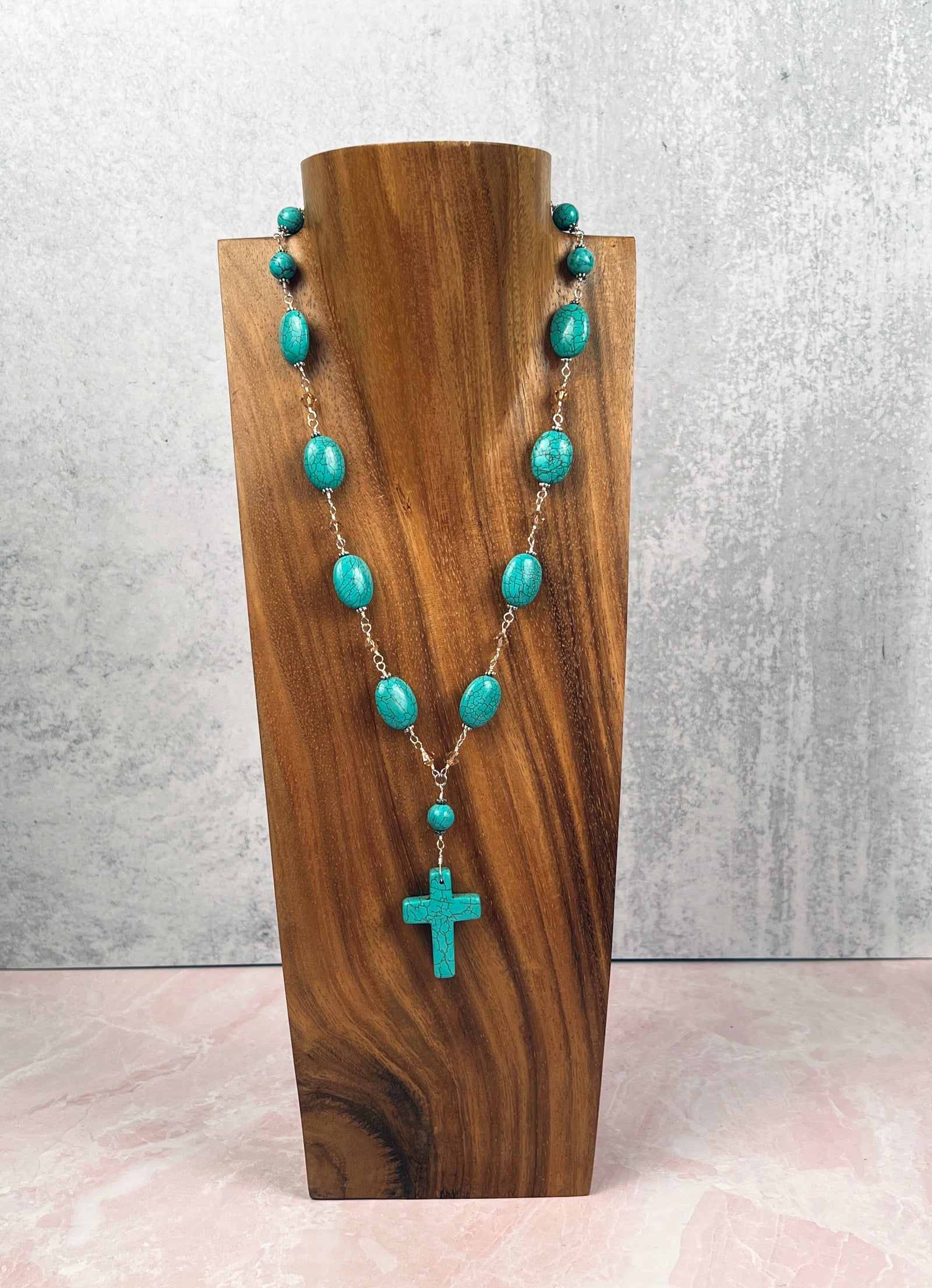 Turquoise Rosary Necklace