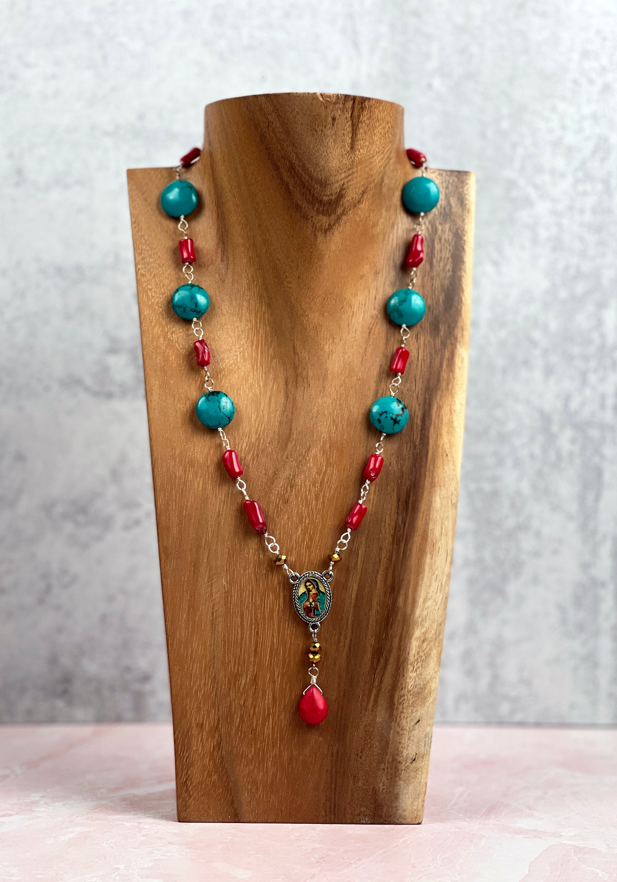 Guadalupe Rosary Style Necklace