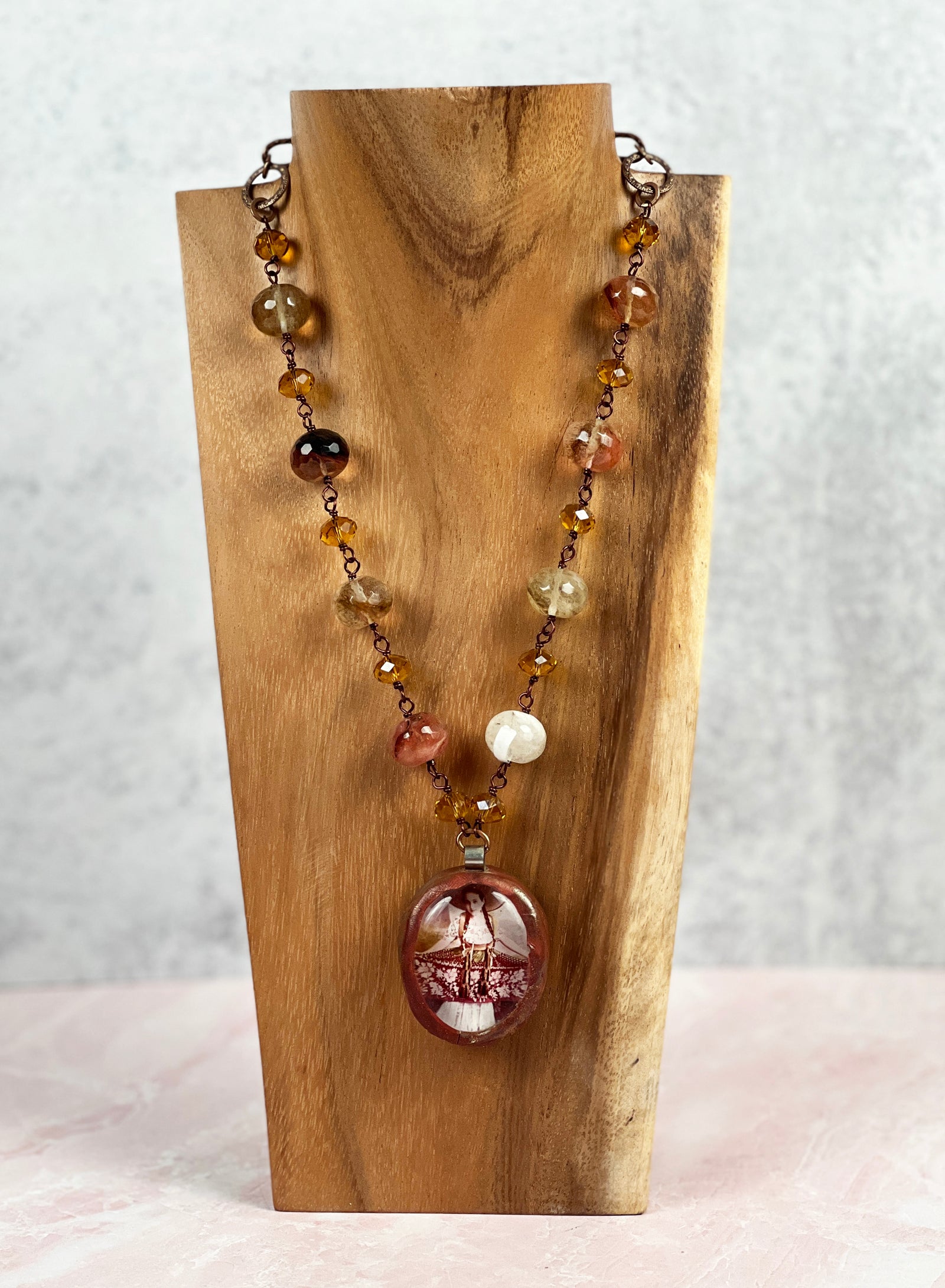 Senorita Wearing Sombrero Necklace