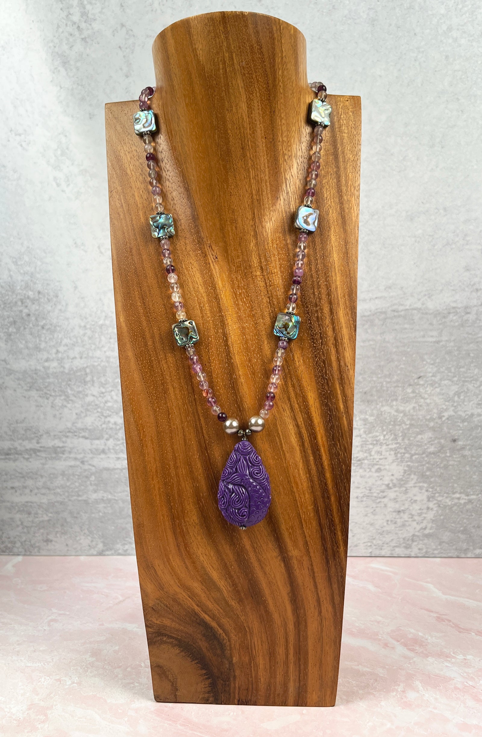 Abalone and Fluorite Mermaid Necklace