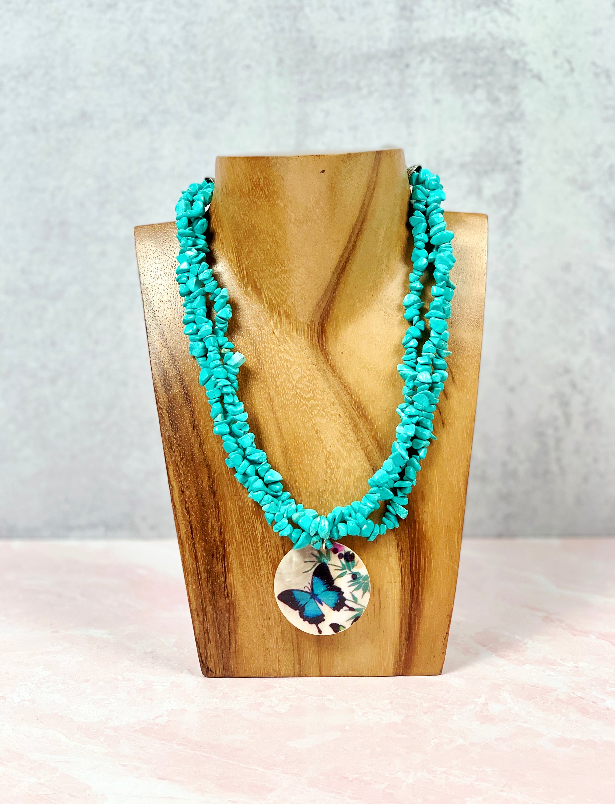 Butterfly and Turquoise Necklace