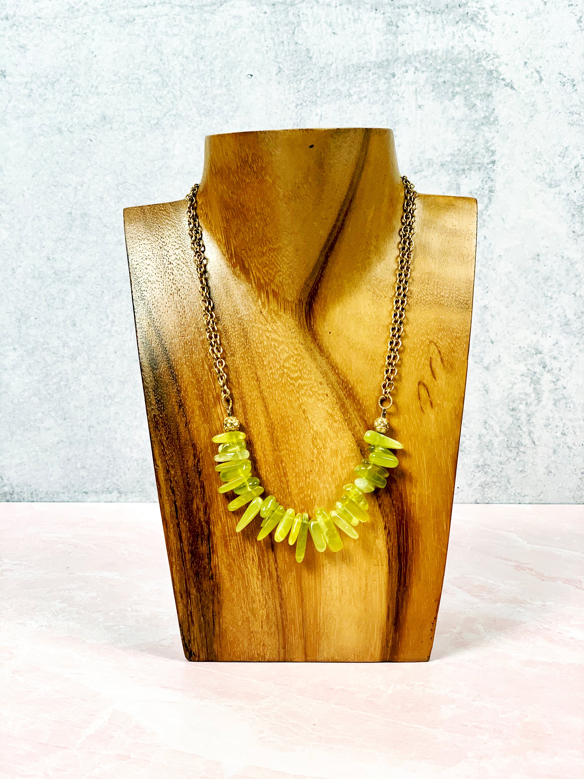 Slices of Apple Green Jade Necklace