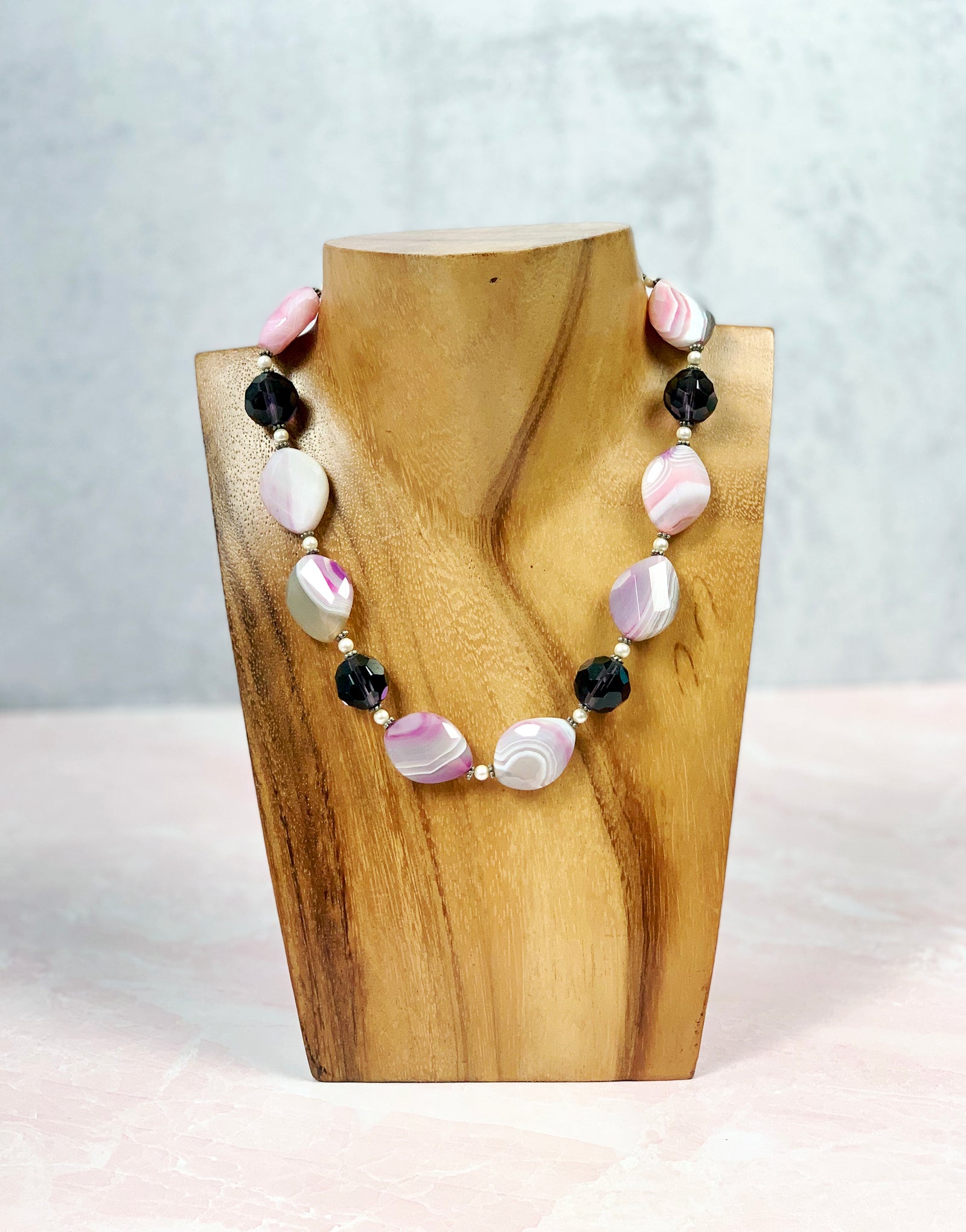Purple Agate Stone Necklace