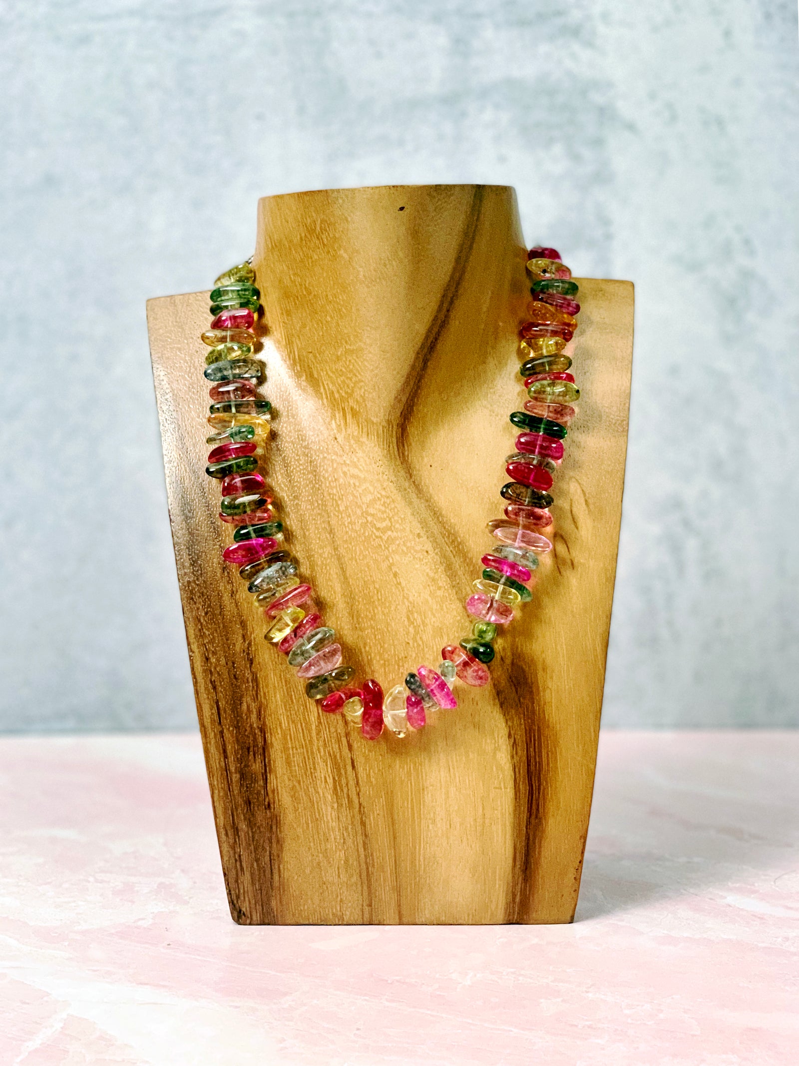 Slices of Watermelon Quartz Necklace